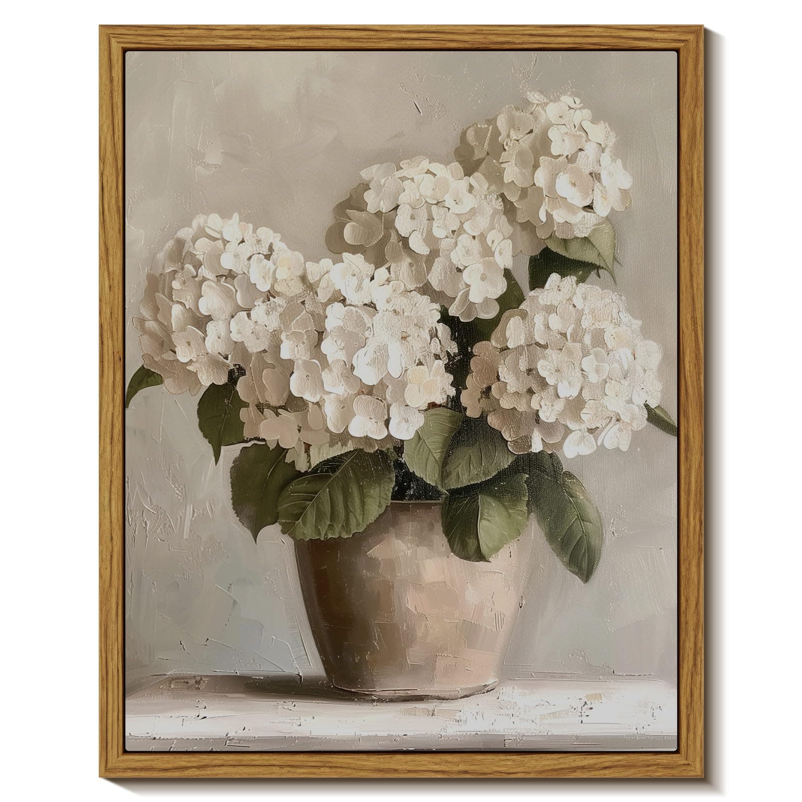 InSimSea Framed Canvas Wall Art Vintage Decor, Hydrangea Floral Pictures Bathroom Wall Decor Aesthetic, Living Room Bedroom Flower Home Retro Decorations, 8"x10"