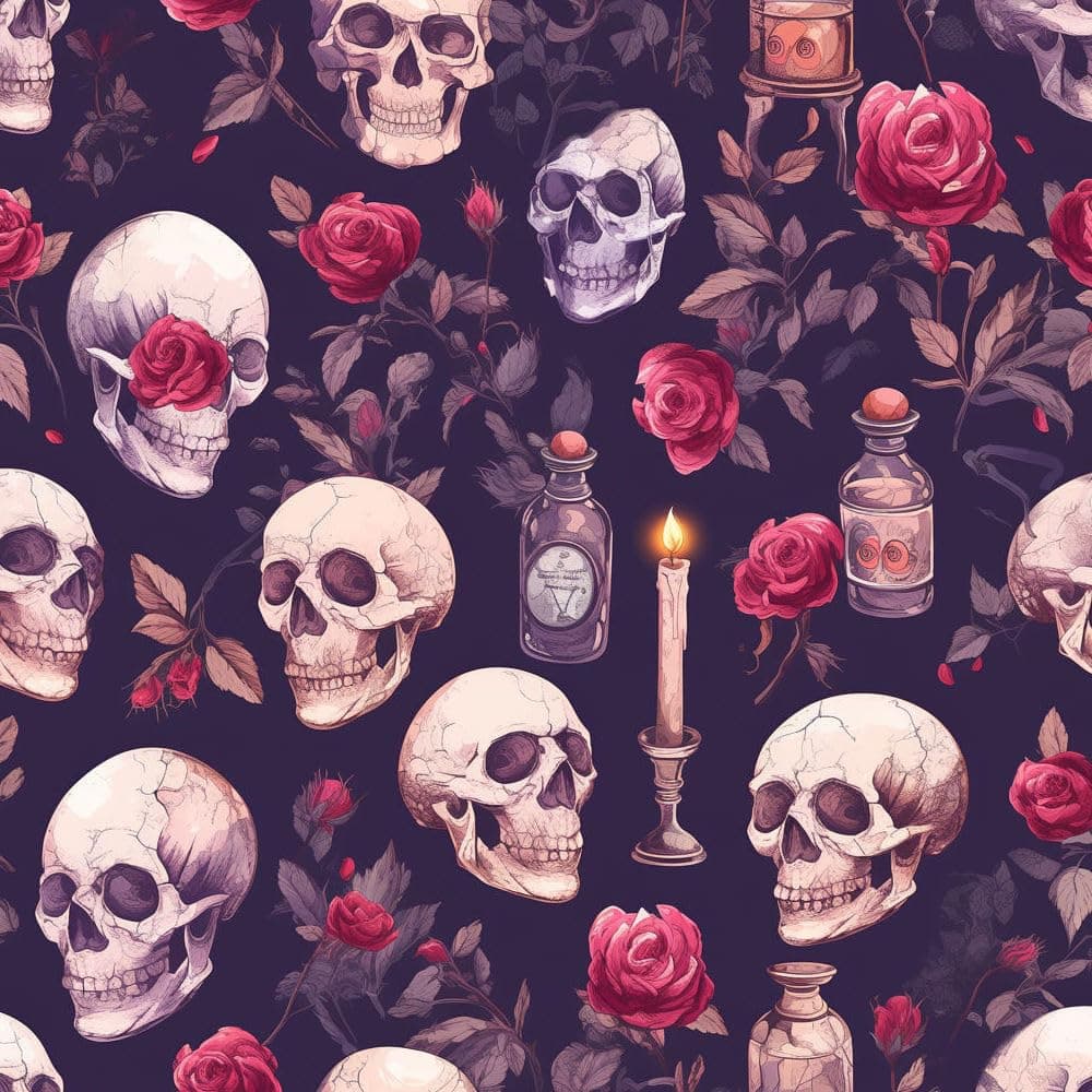 Purple Pink Skull Contact Paper 17.3"x393" Peel and Stick Abstract Skull Wallpaper Adhesive Wall Paper for Cabinet Shelf Liner Room Walls Covering Decorative A4776