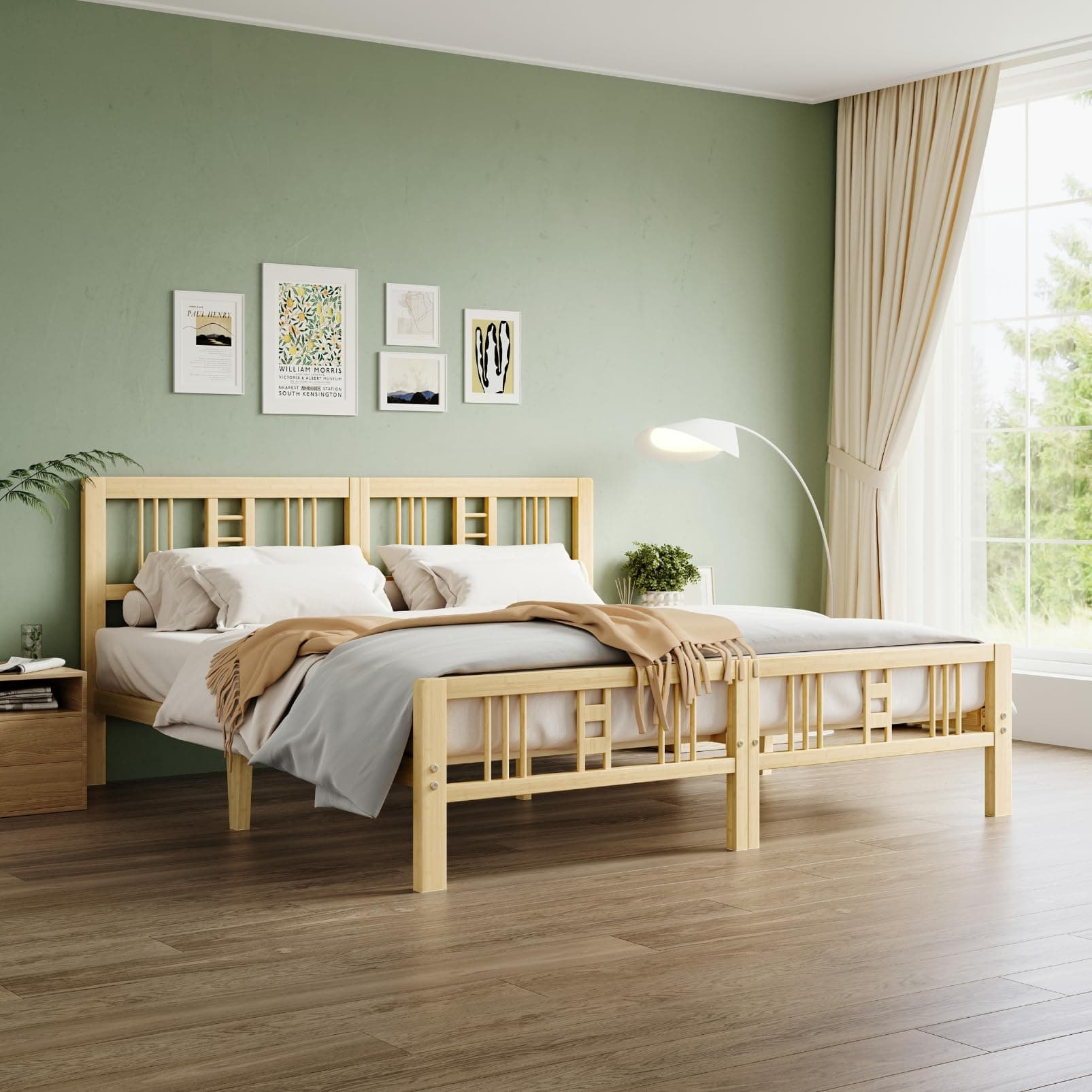 Goltriever 10" Bamboo King Platform Bed Frame with Headboard & Footboard