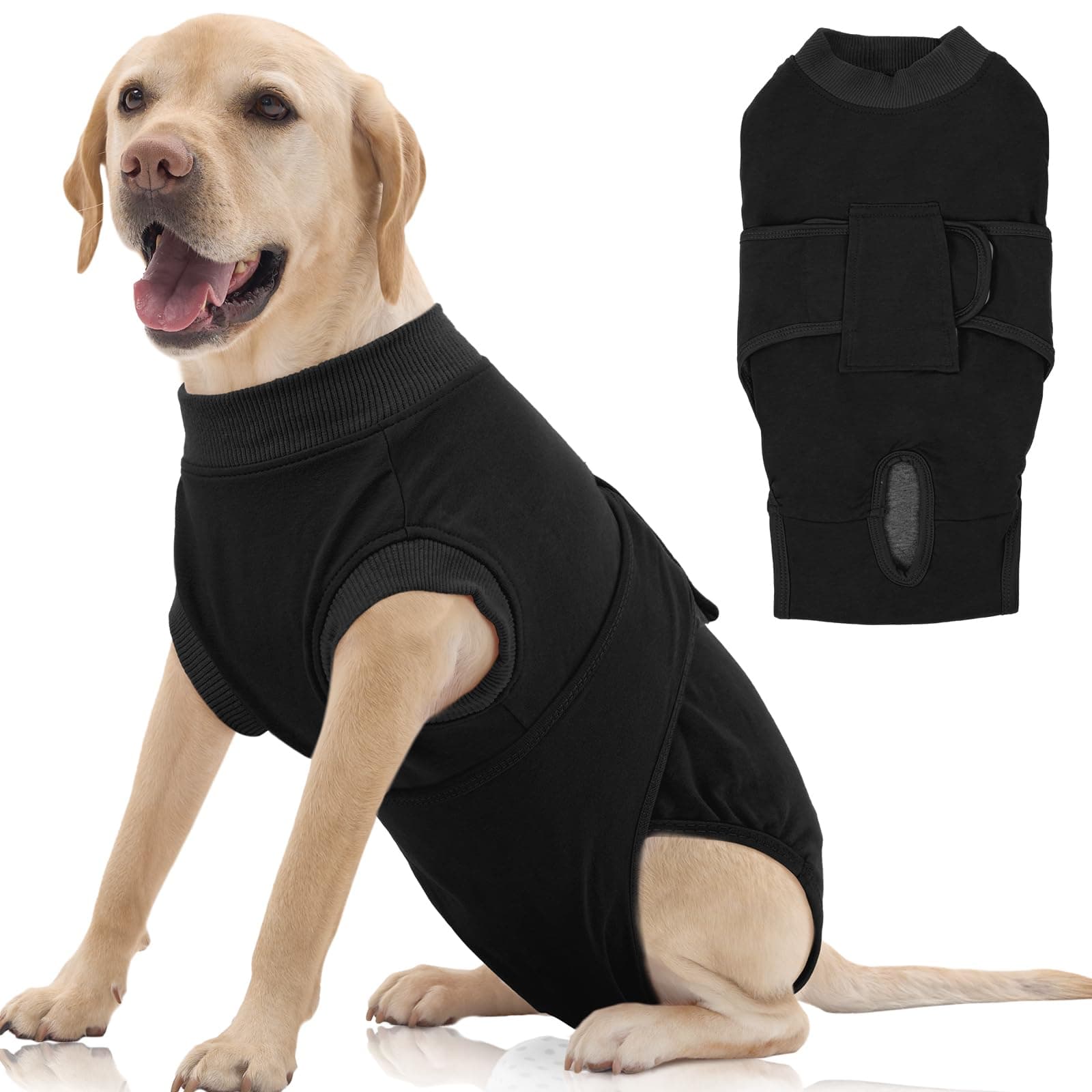 FUAMEY Dog Recovery Suit Male,Dogs Surgery Neuter Suits Puppy Spay Shirts for Female Protect Dog's Skin Anti Licking Abdominal Wounds Doggie Onesie Pet Bodysuit Alternative to Cone Gray Stripes XL