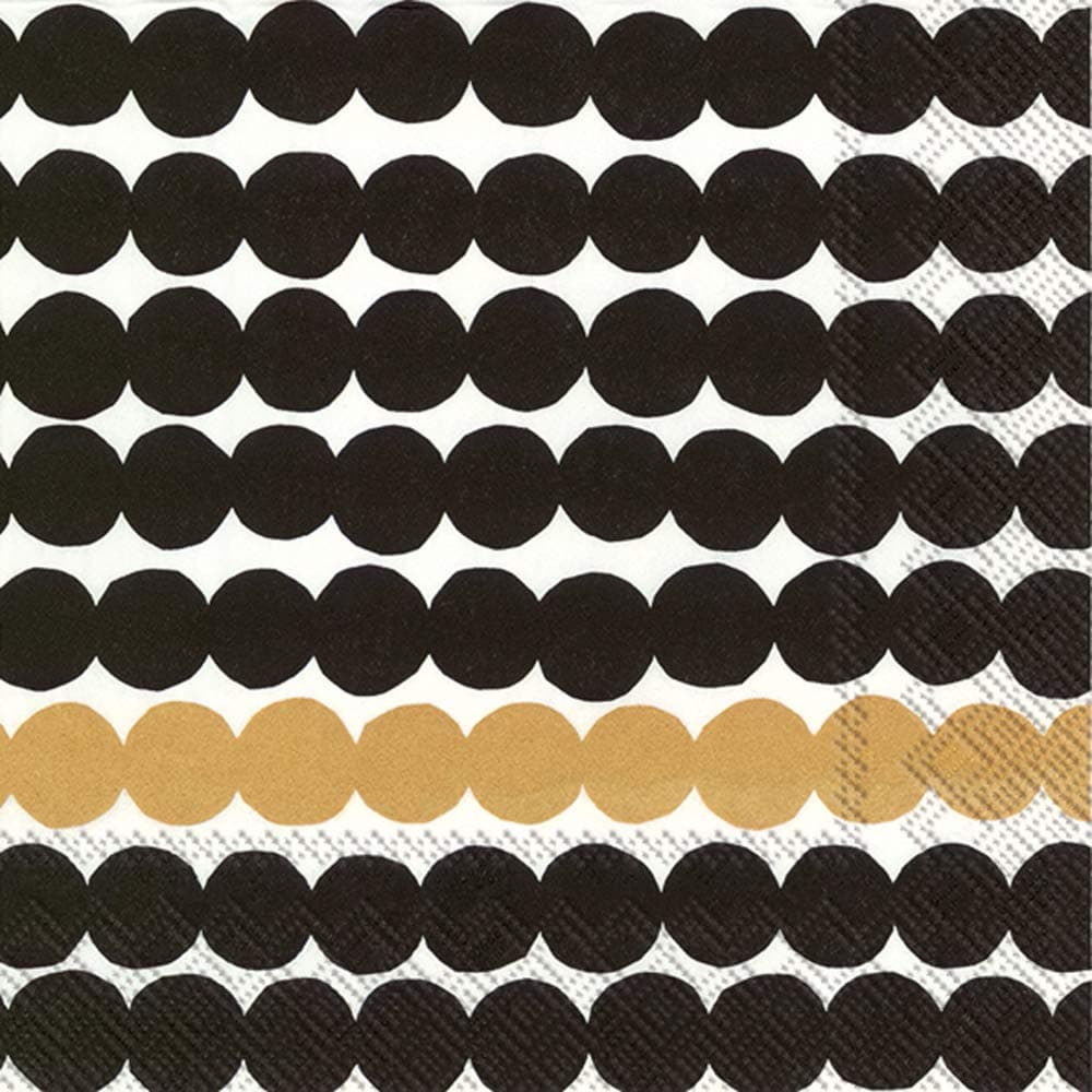 Boston International Ideal Home Range napkins, Rasymatto- Black/Gold, 20-Count, 5" x 5"