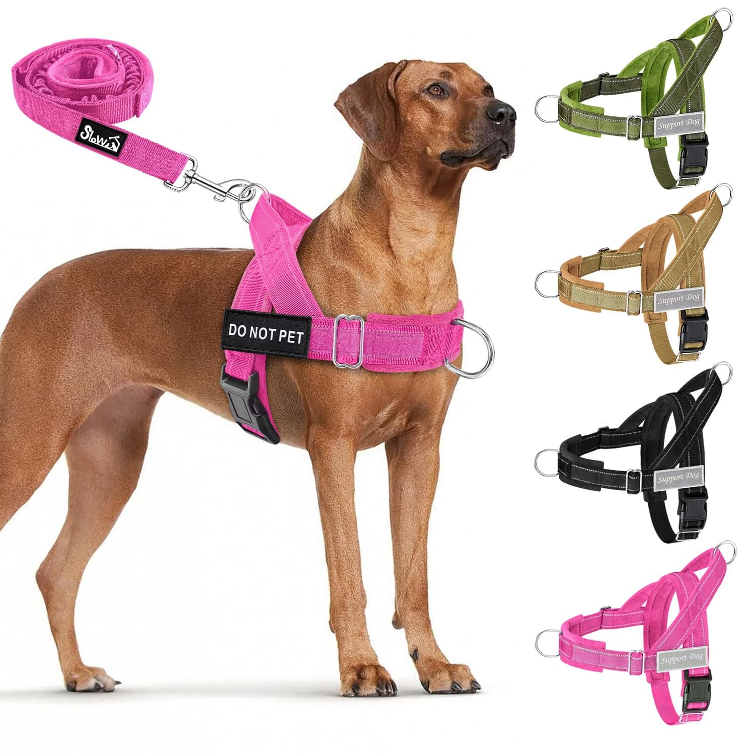 Lukovee No Pull Dog Harness and Leash Set, Soft Padded for Large Medium Dog