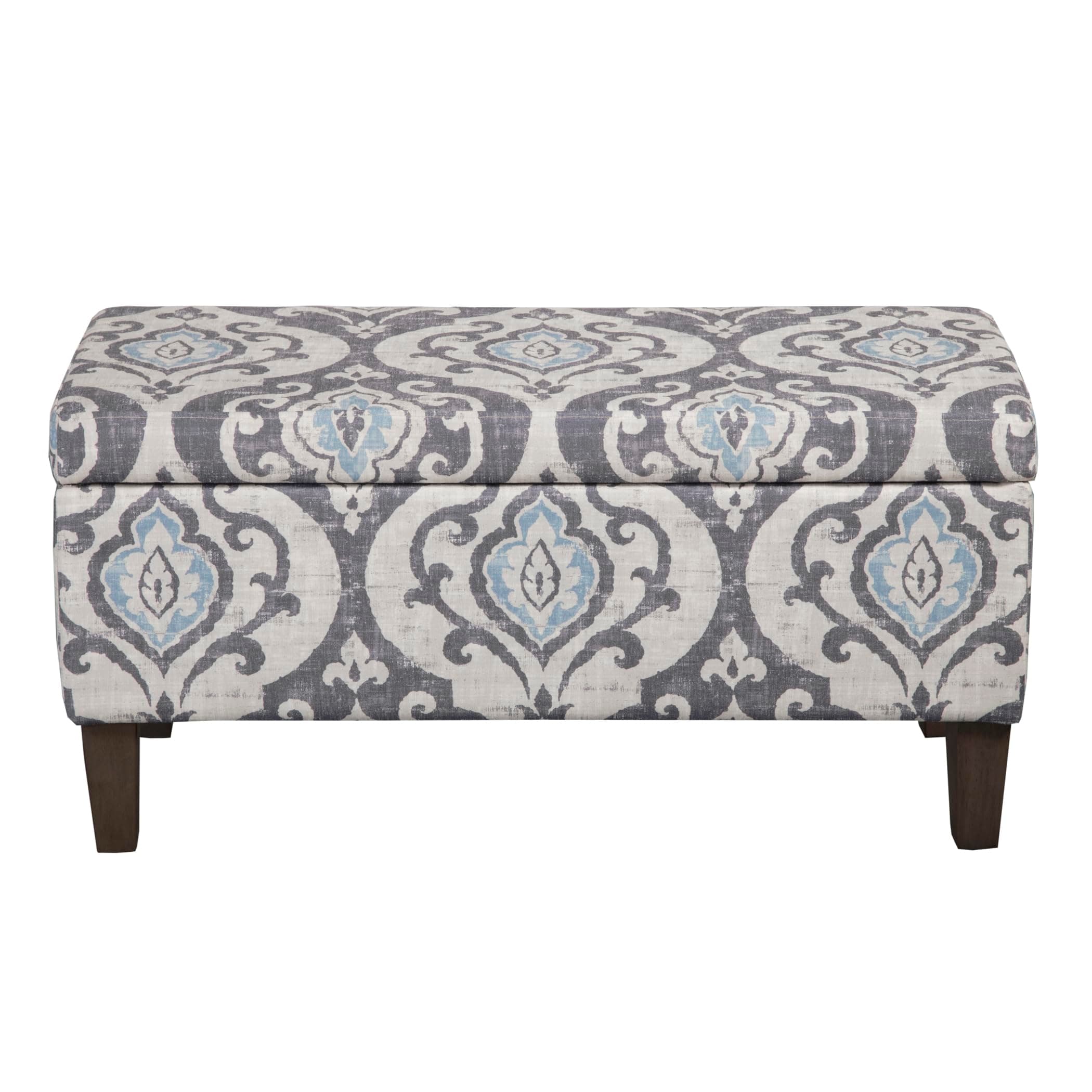 Kinfine K6384NP-A750 Decorative Storage Bench, Blue Slate, 36" x 16" x 18"