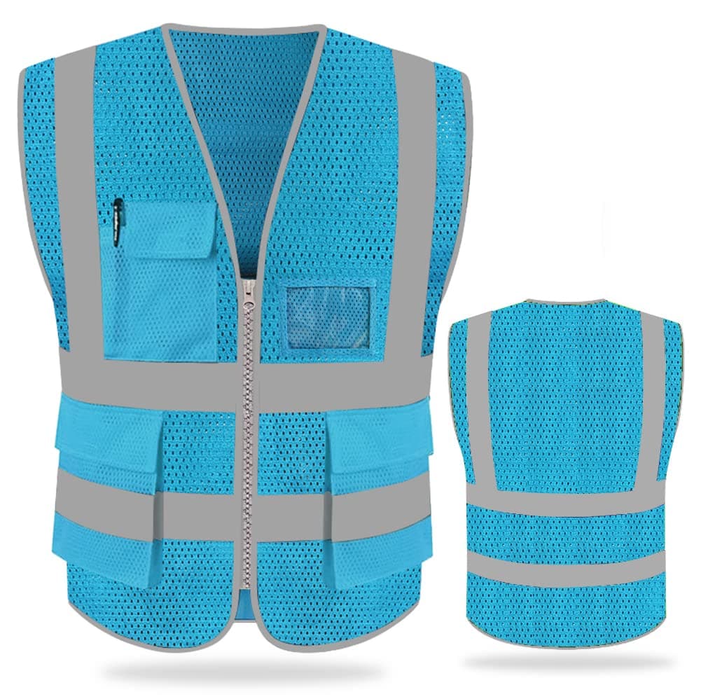 FEimaX High Visibility Safety Vest Mesh Reflective Work Vests for Men Women with Pockets and Zipper Meets ANSI/ISEA Standards