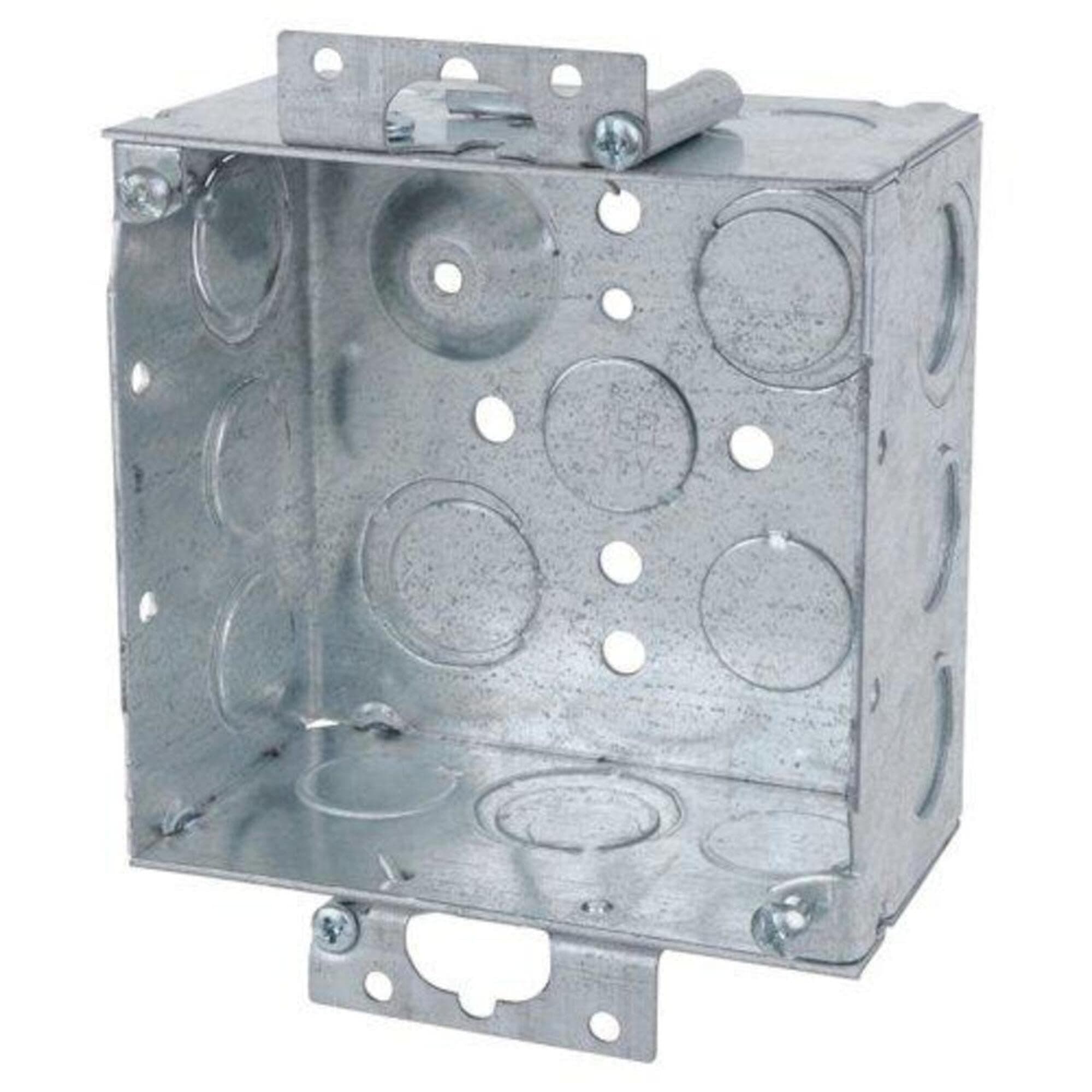 Steel City 52171-OW Pre-Galvanized Steel Square Old Work Box with 1/2-Inch and 3/4-Inch Eccentric Knockouts