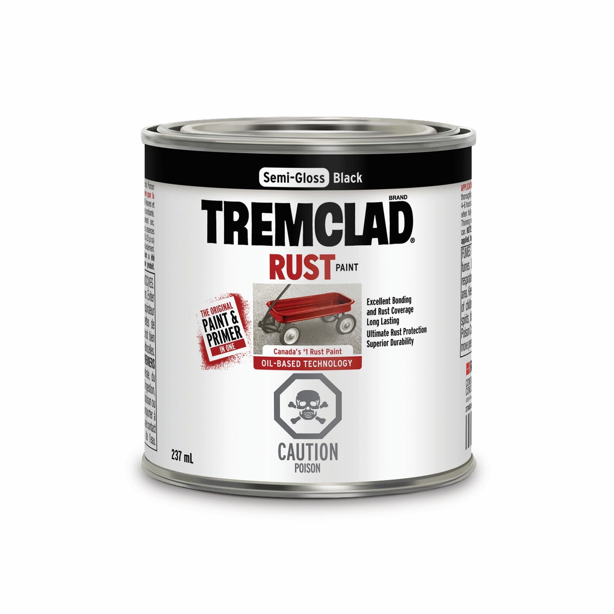 Tremclad - Oil Based Rust paint in Semi-gloss black 237ml