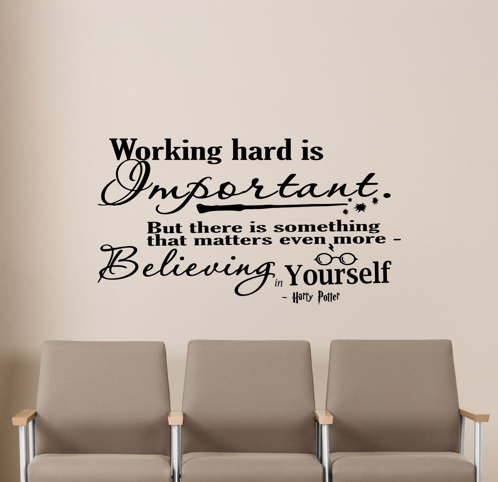 Working Hard Matters Quote Wall Decal Lettering Movie Poster Stencil Vinyl Sticker Playroom Nursery Wall Art Baby Kids Room Decor Removable Mural 13