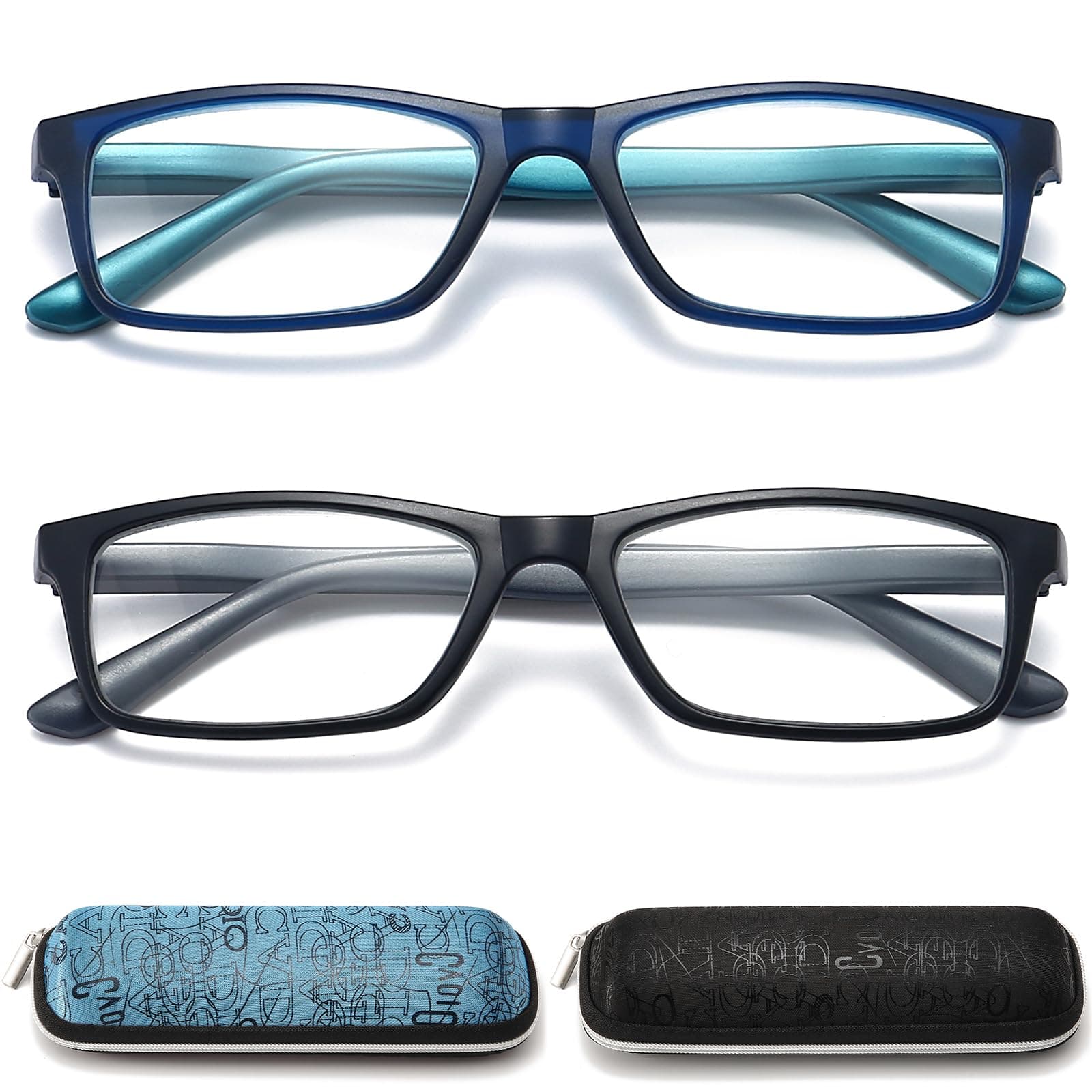RaoOG Reading Glasses for Men/Women with Spring hinges and Case, 3.00X