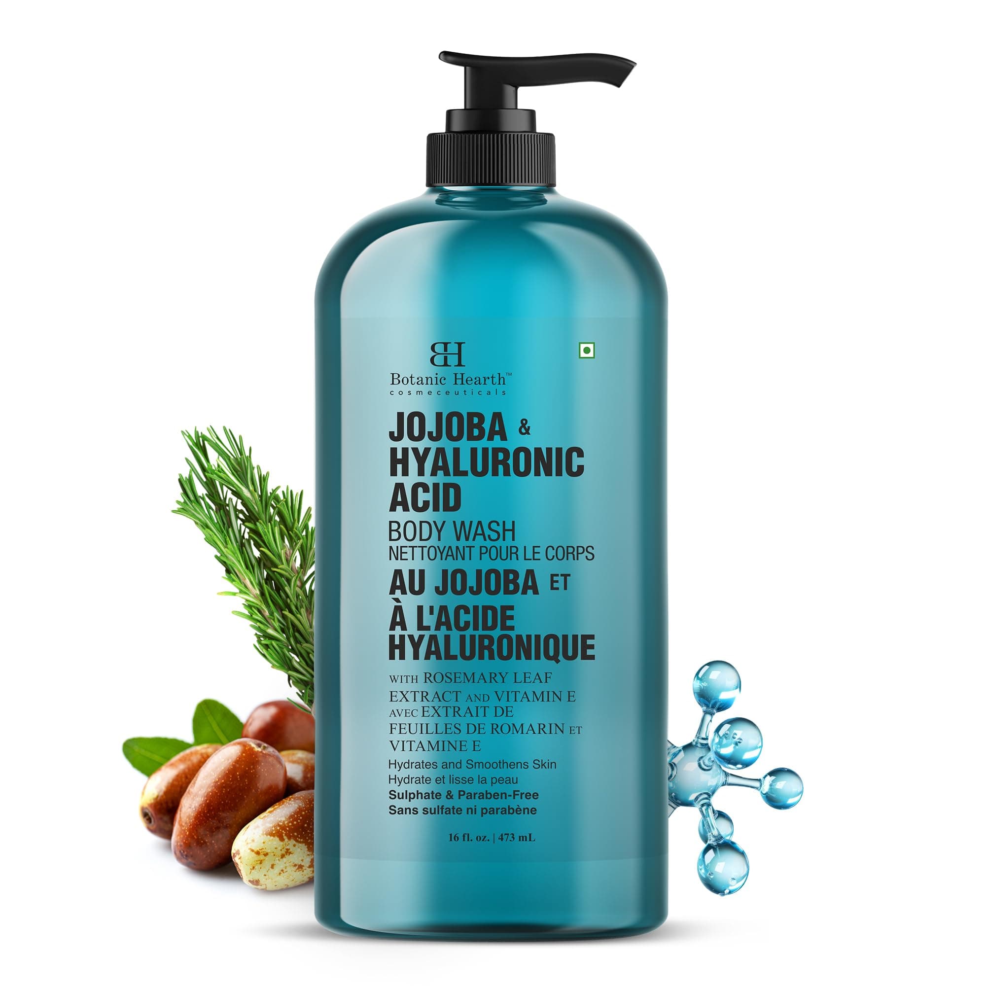 Botanic Hearth Jojoba & Hyaluronic Acid Body Wash | Shower Gel - 16 fl oz