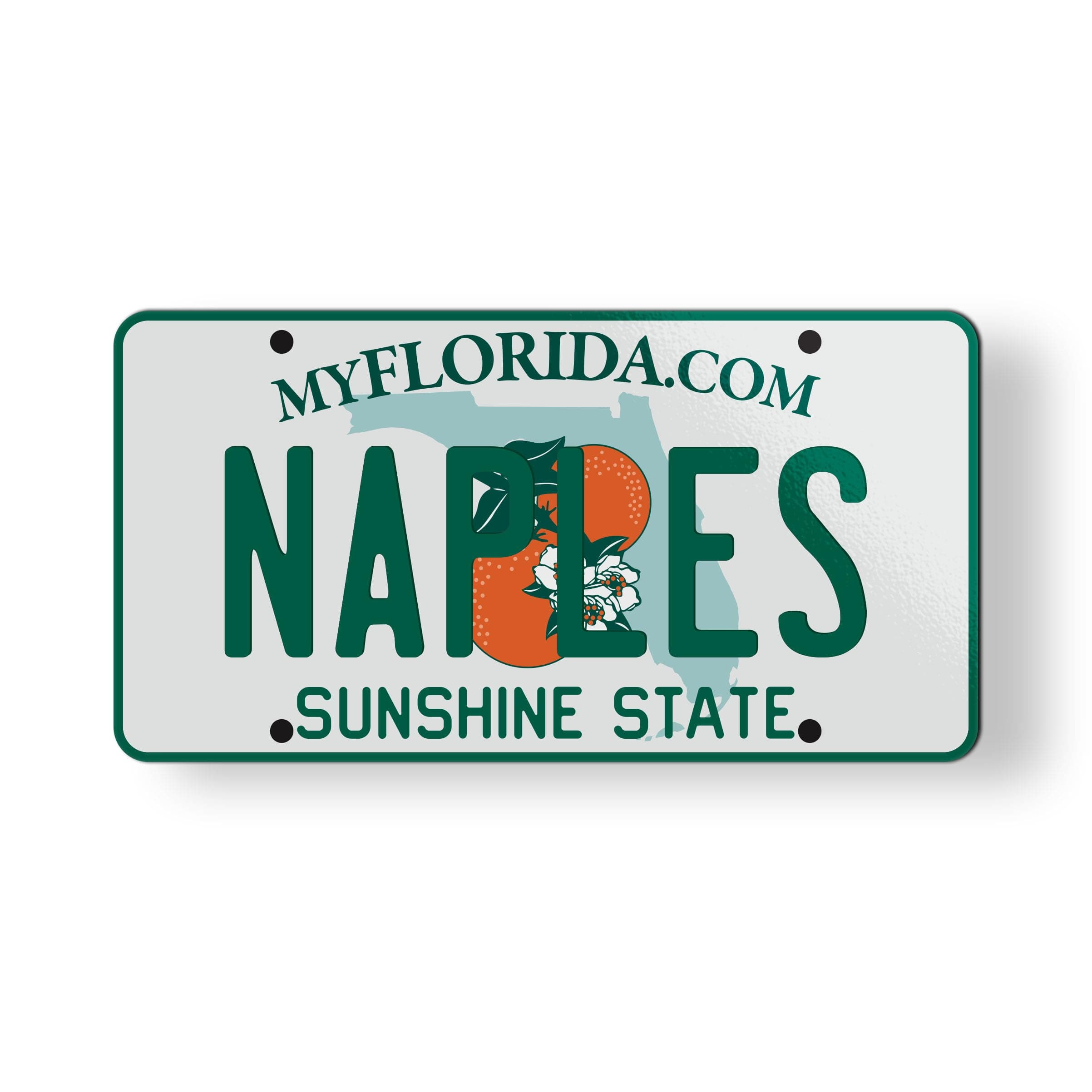 Naples Florida State License Plate Style Magnet for Car Fridge Locker Metal Door - 3.5"