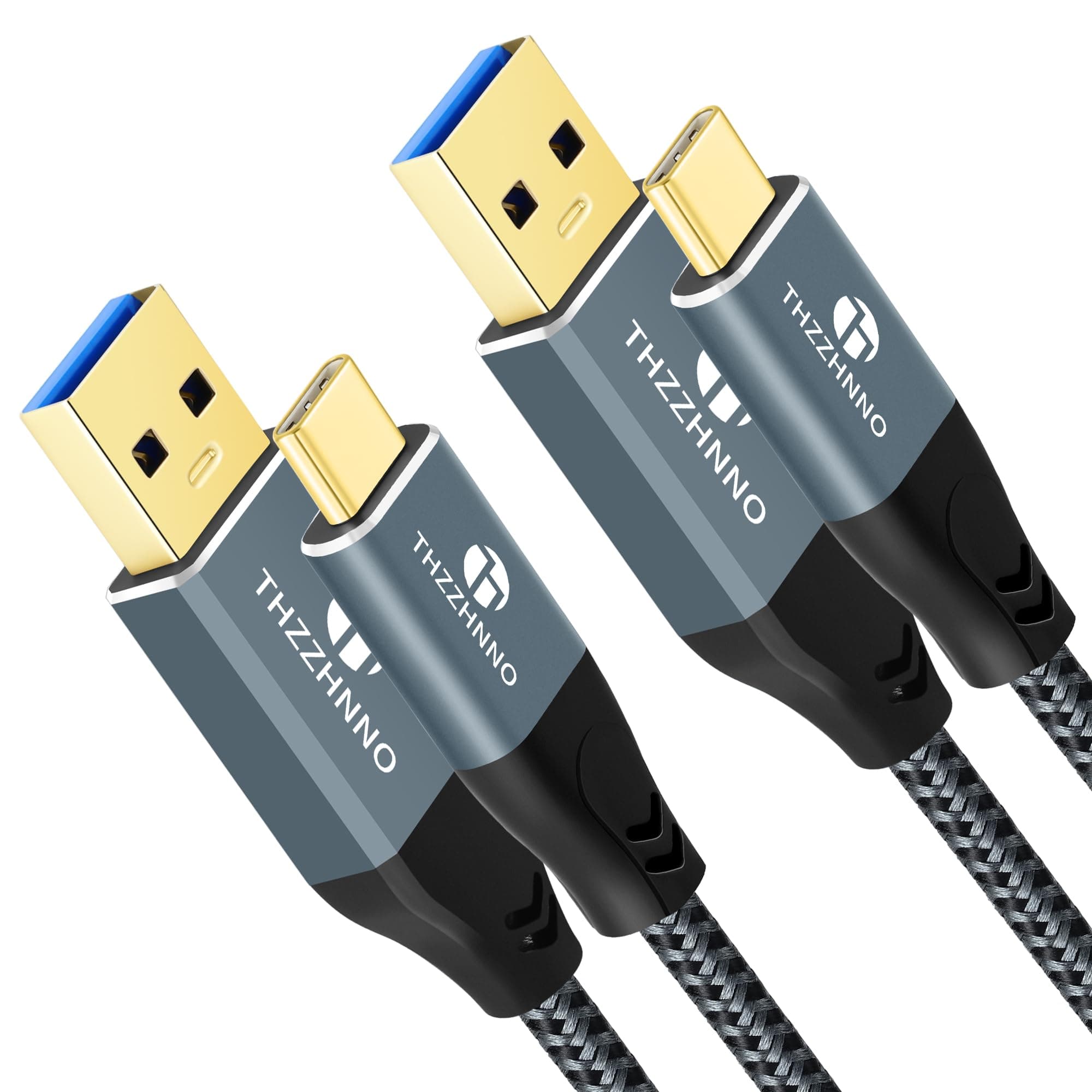Thzzhnno USB A to USB C Cable 1M 2Pack, USB 3.1 USB 3.2 Gen2 10Gbps Data Transfer Coed for Samsung Galaxy/iPhone 15/MacBook Pro/iPad Pro