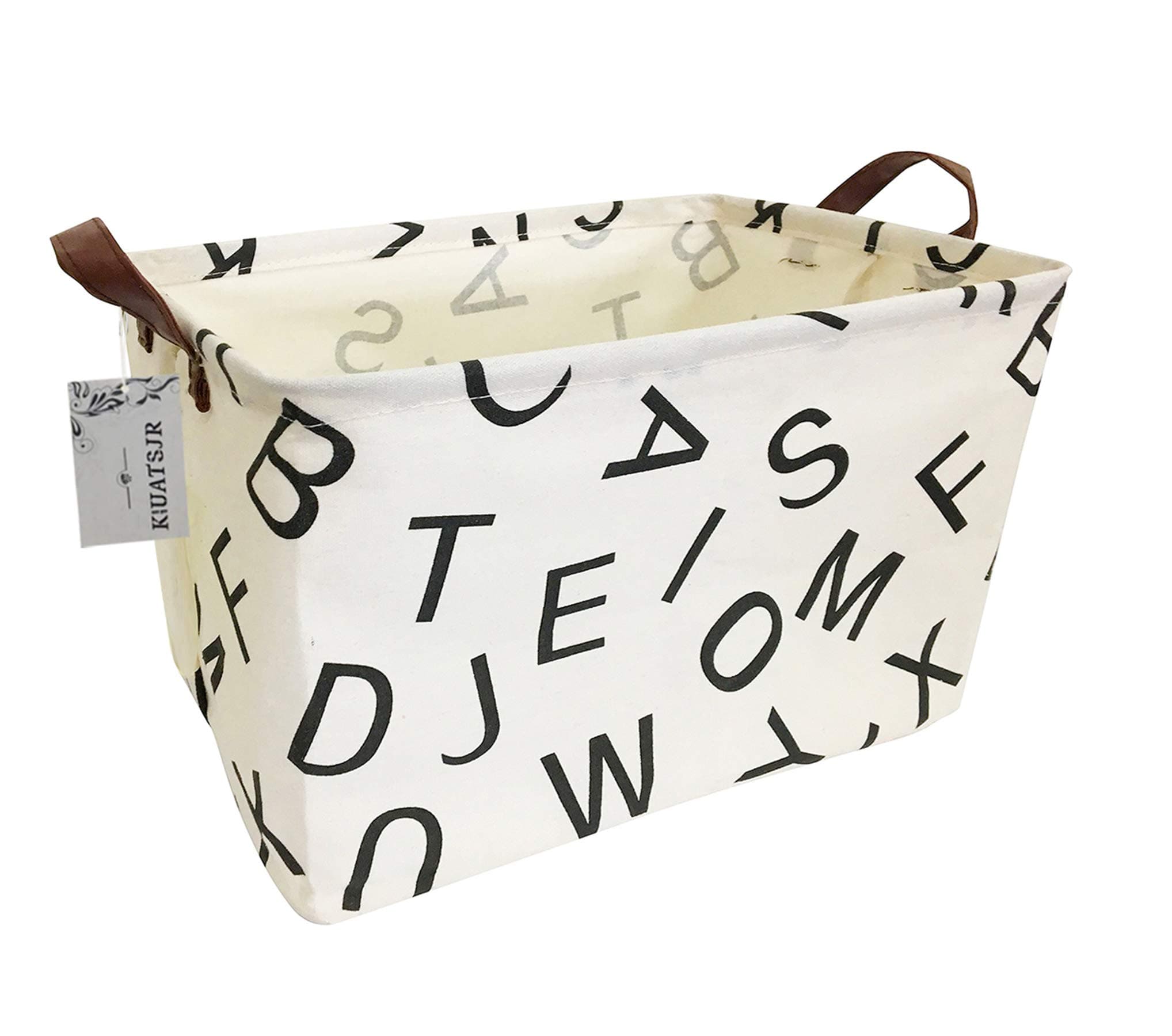 (Alphabet) - Canvas Storage Bins Toy Basket Collapsible Box Chest Organiser Water-Resistant Nursery for edroom, Closet, Kid's Toys, Laundry (Alphabet)