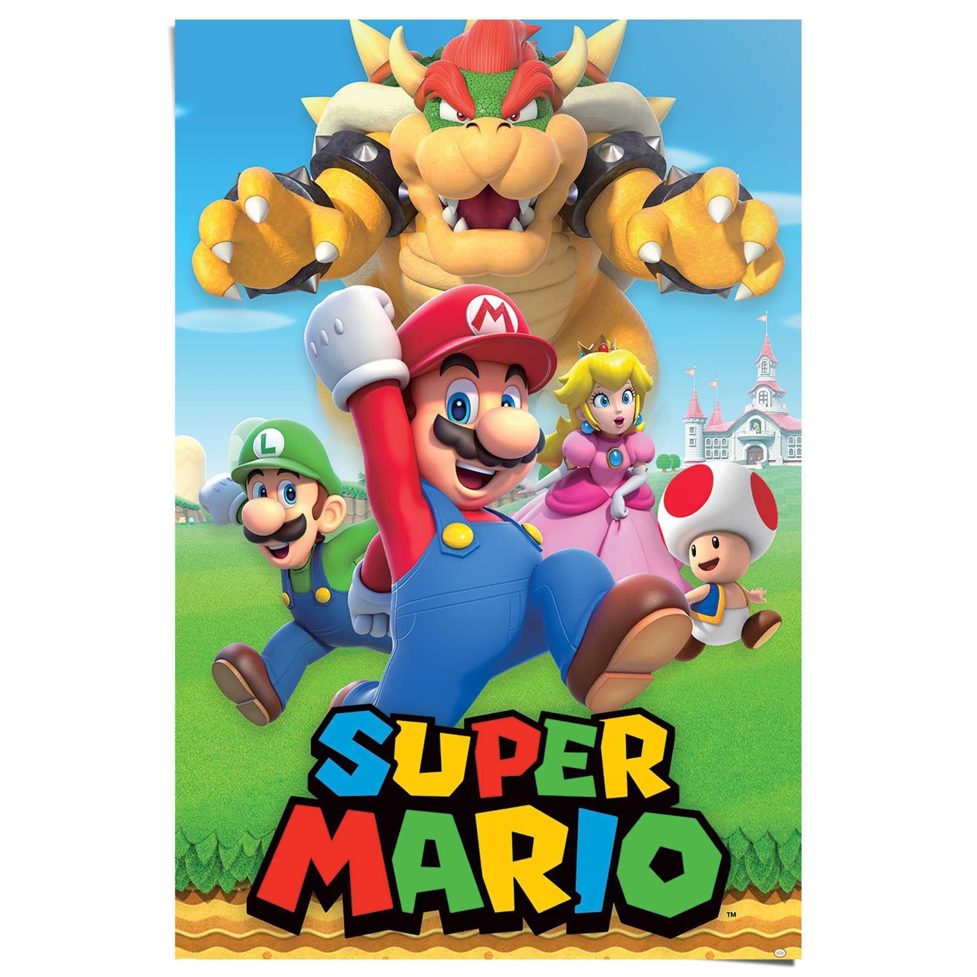 Pyramid Nintendo Super Mario Character Montage Poster