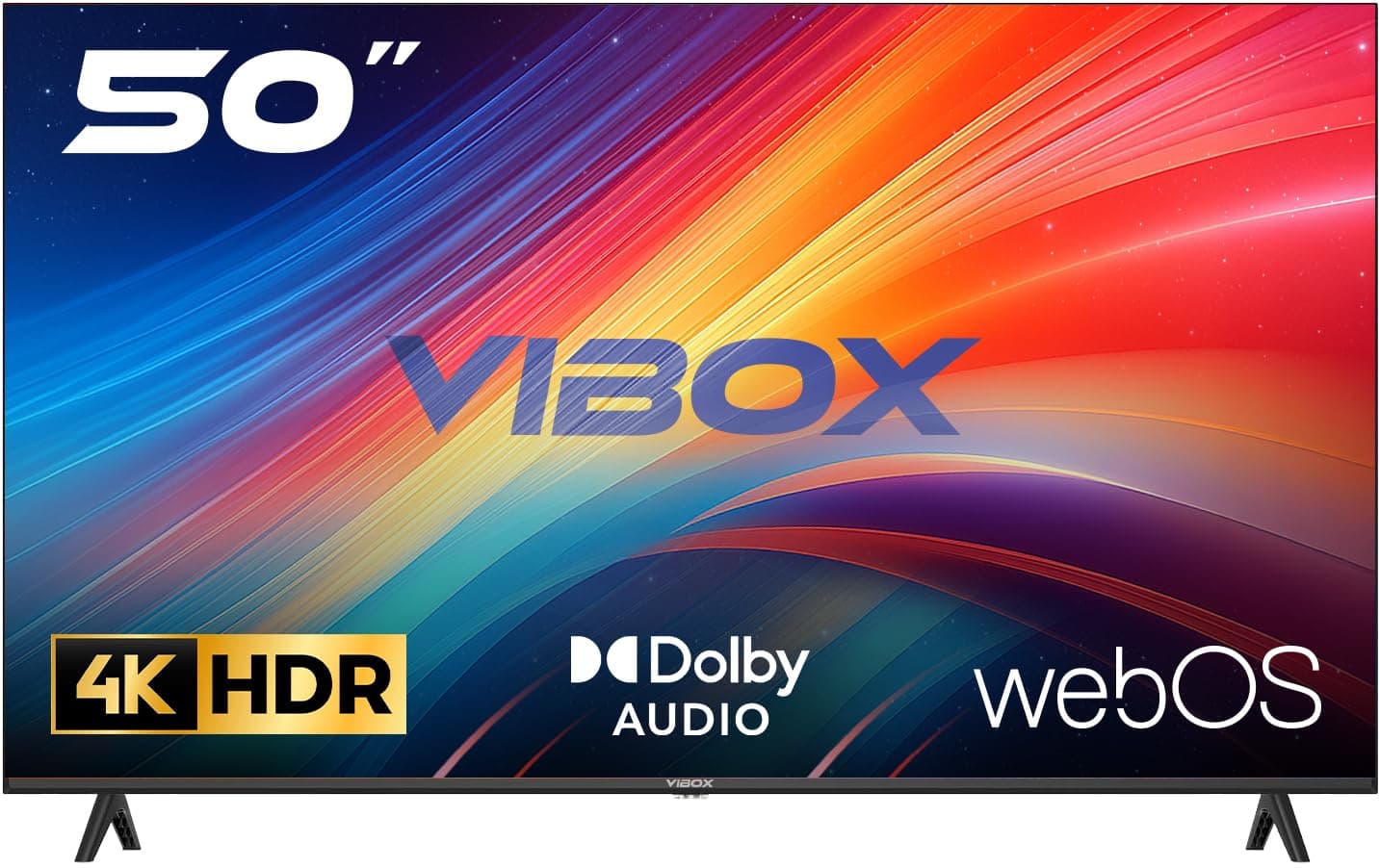 Vibox 50" 4K LED Smart TV | WebOS | 3x HDMI, 2x USB | Wall Mount Compatible | Gesture Remote with Streaming Controls