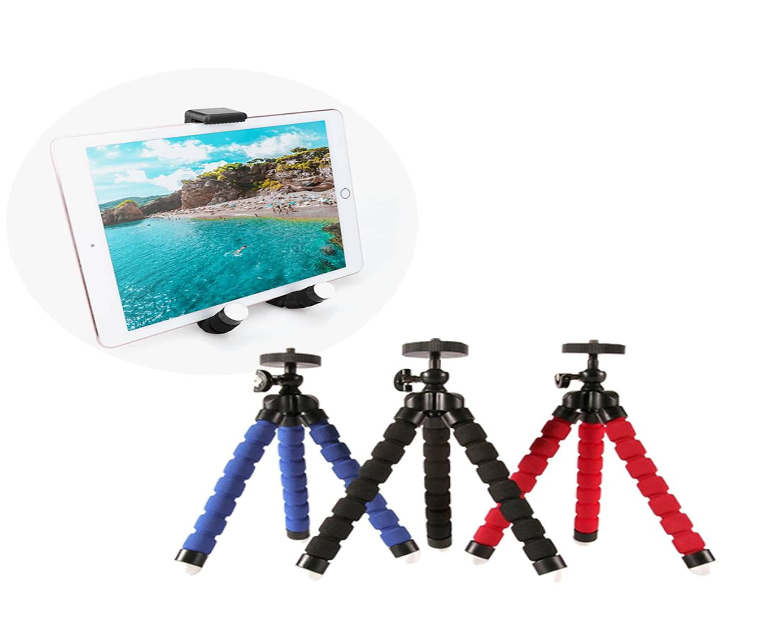 RCJ's Portable and Flexible Mini Tripod with Wireless Remote for iPhone and Android Cell Phone, Metal Material, Black