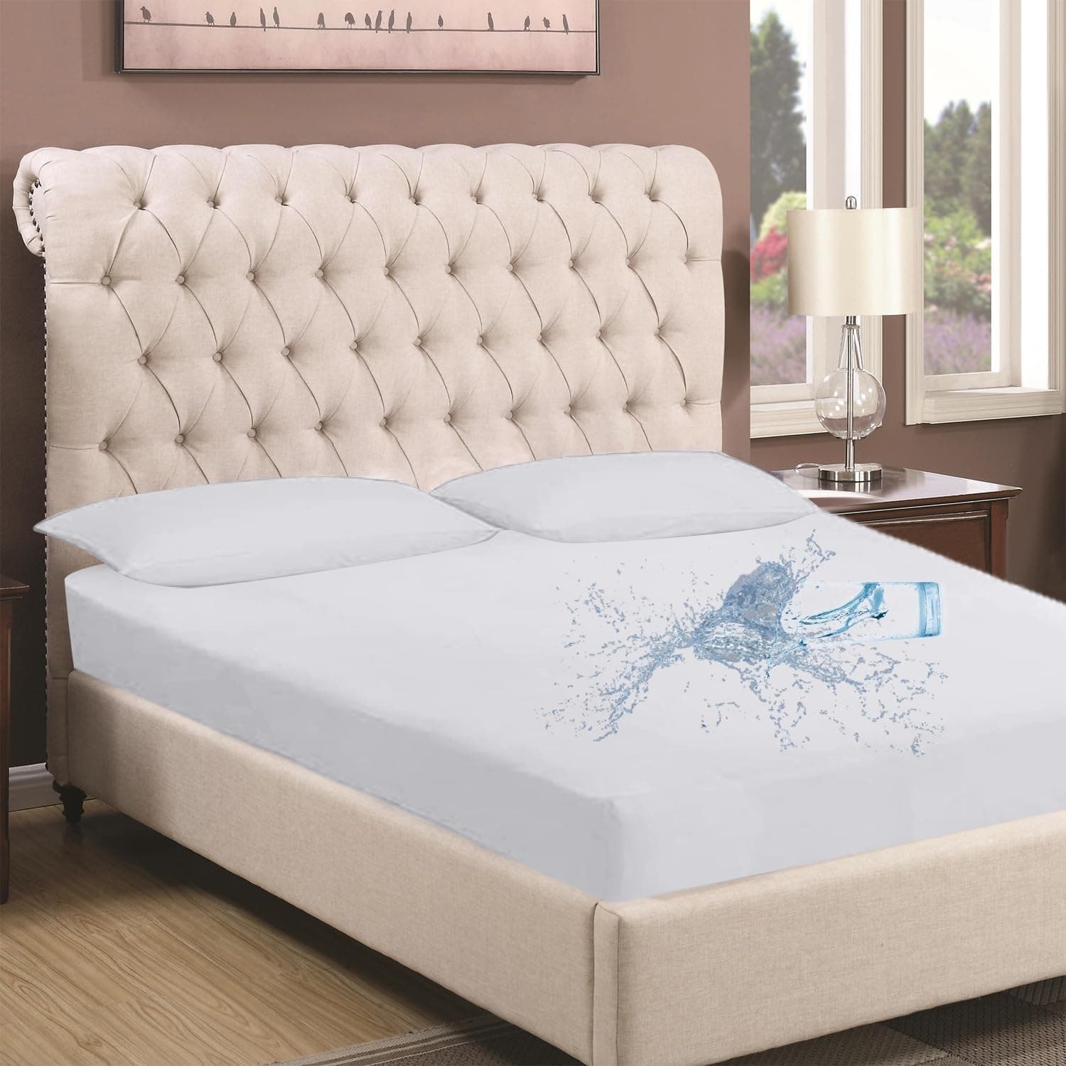Full XL Mattress Protector, Waterproof Mattress Cover Fitted Deep Pocket 12 Inch Drop, White