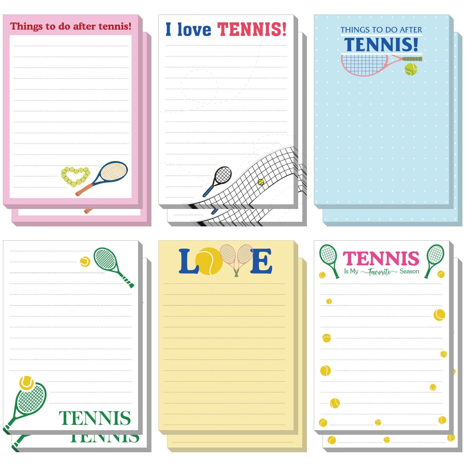 Ctosree 12 Pcs Tennis Gifts for Men Women Funny Sticky Notes Memo Pads for Daily Use Tennis Party Favors Decorations Supplies