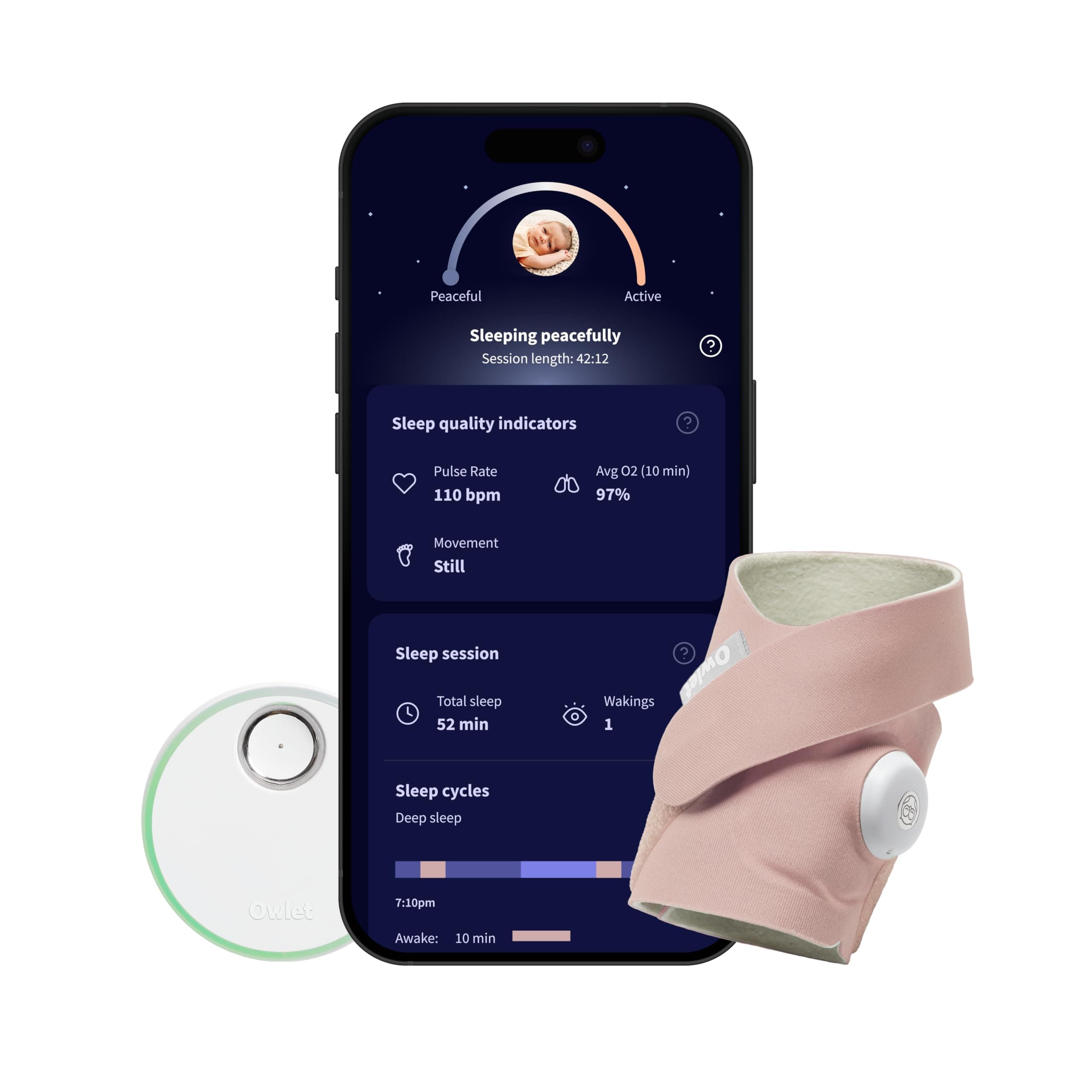 Owlet Dream Sock Smart Baby Monitor, Better Sleep for Baby & You