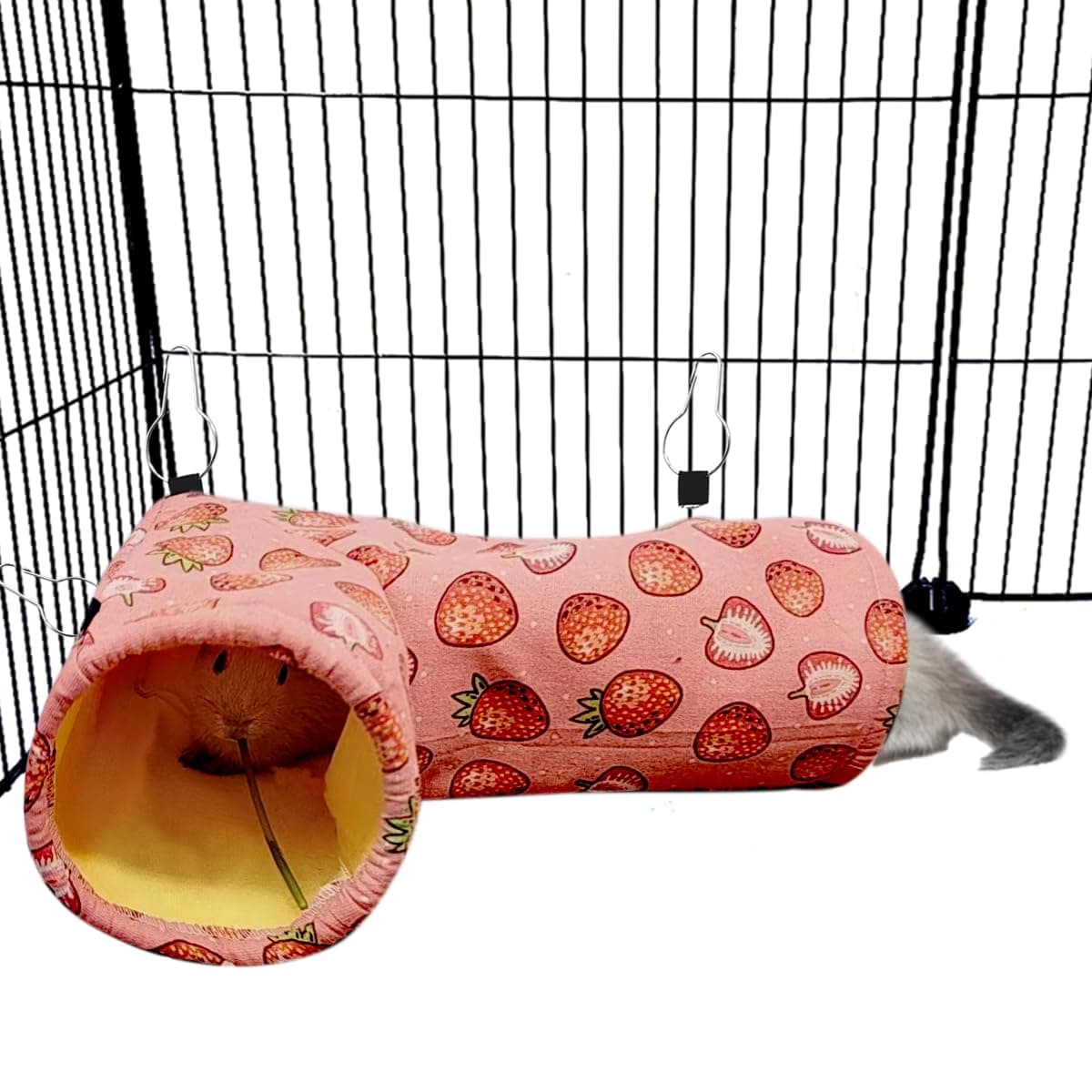 Rat Ferret Hammock Toys Cage Accessories, Guinea Pig Hideout Tunnel, Warm Bed for Rat Ferret Guinea Pig Sleep Hide and Play (3.Right Angle Tunnel)