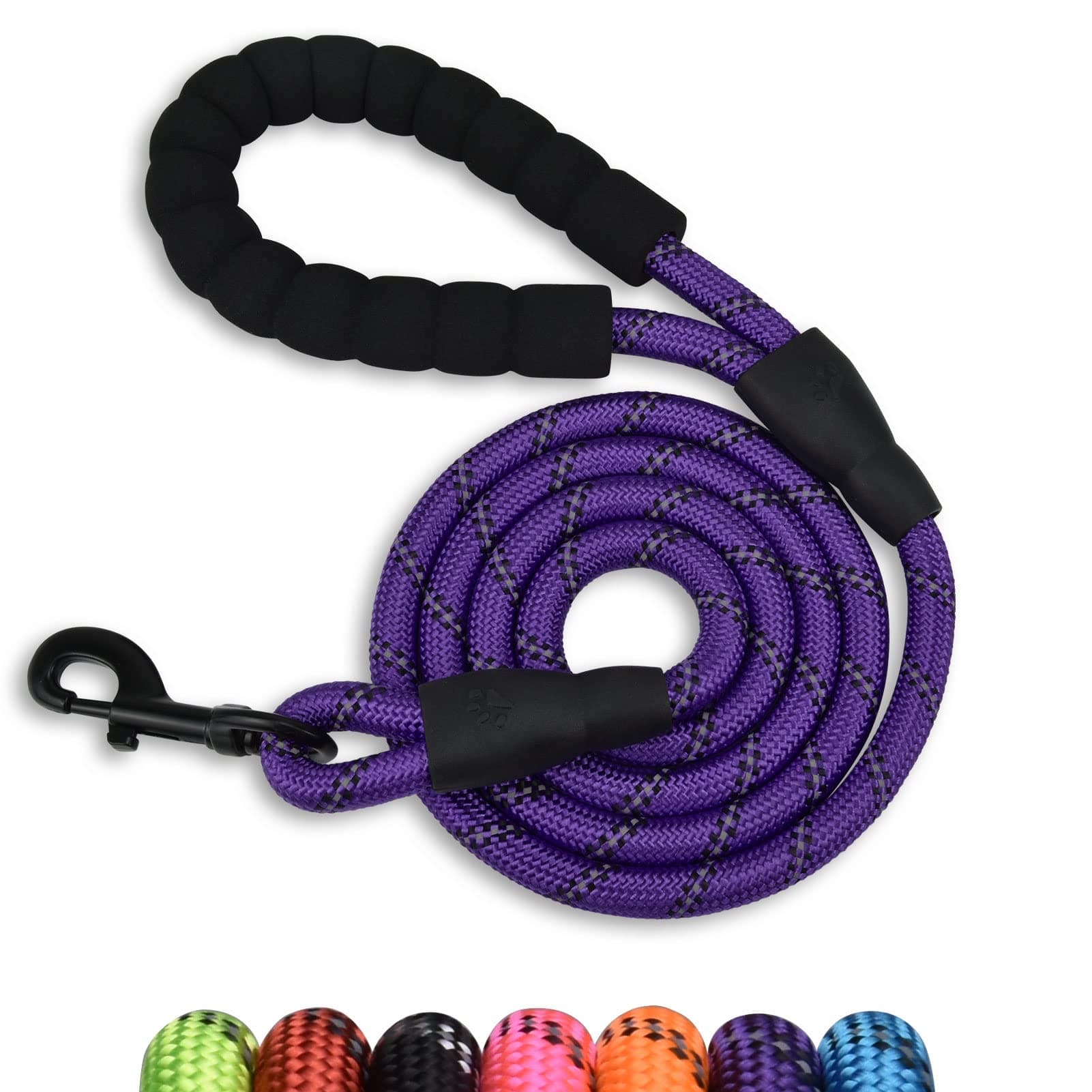 Panykoo 5/6 FT Strong Pet Dog Leash with Soft Padded Handle,Highly Reflective Rope for Night Walking,360-Degree Rotating Metal Buckle Without Tangles,Suitable for Small,Medium and Large Dogs.(6ft)