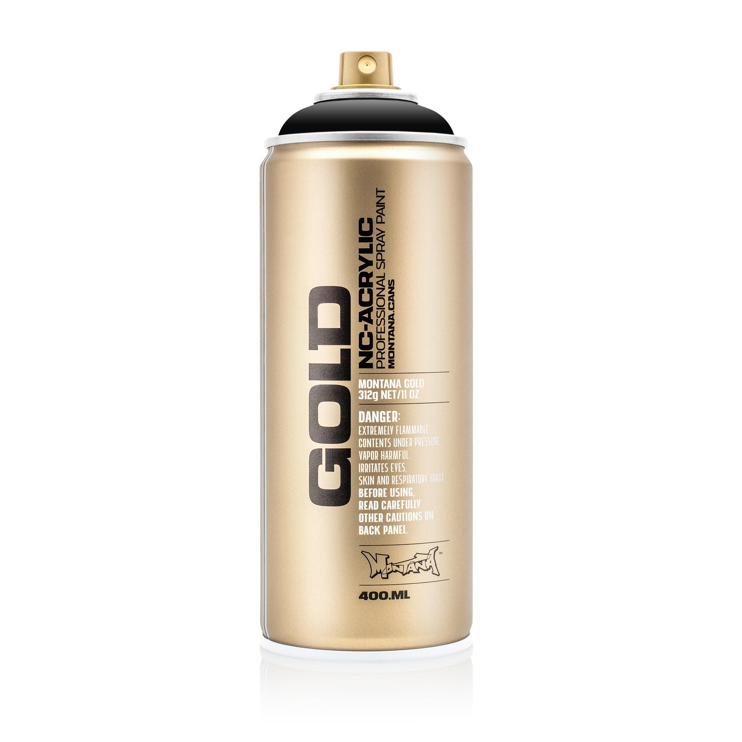 Montana Cans Montana GOLD 400 ml Color, Shock Black Spray Paint,MXG-S9000, 13.5 Ounce (Pack of 1)