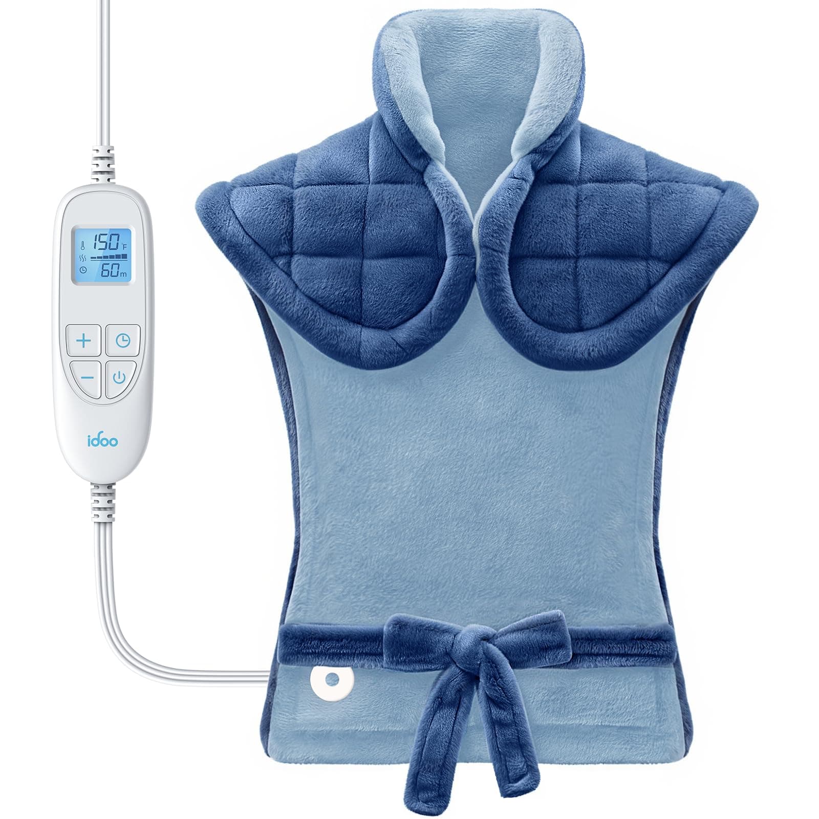 iDOO Heating Pads Electric, Weighted Neck Shoulders Heat Pad, 24"x33"Blue
