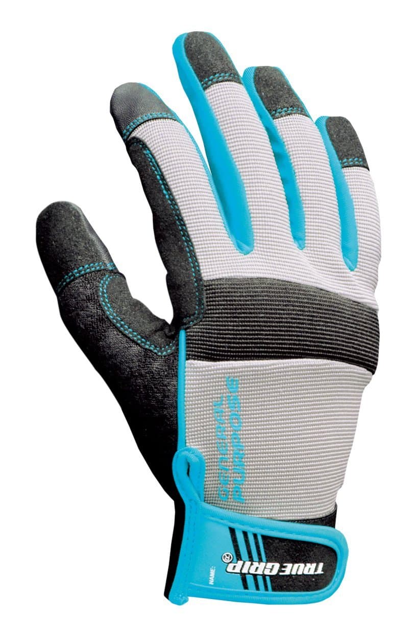 True Grip 90011 General Purpose Women's Gloves, Large,Blue