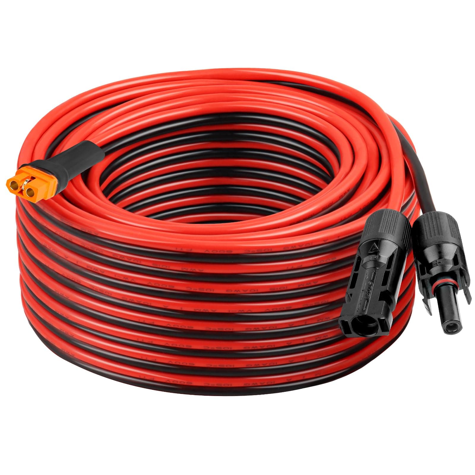 XRDS -RF Solar Panel Adapter Cable to XT60i 60FT - 10AWG XT60i Female Solar Cable Tinned Copper Wire with PVC Jacket, XT60i Solar Extension Cable for Power Station and Portable Generator