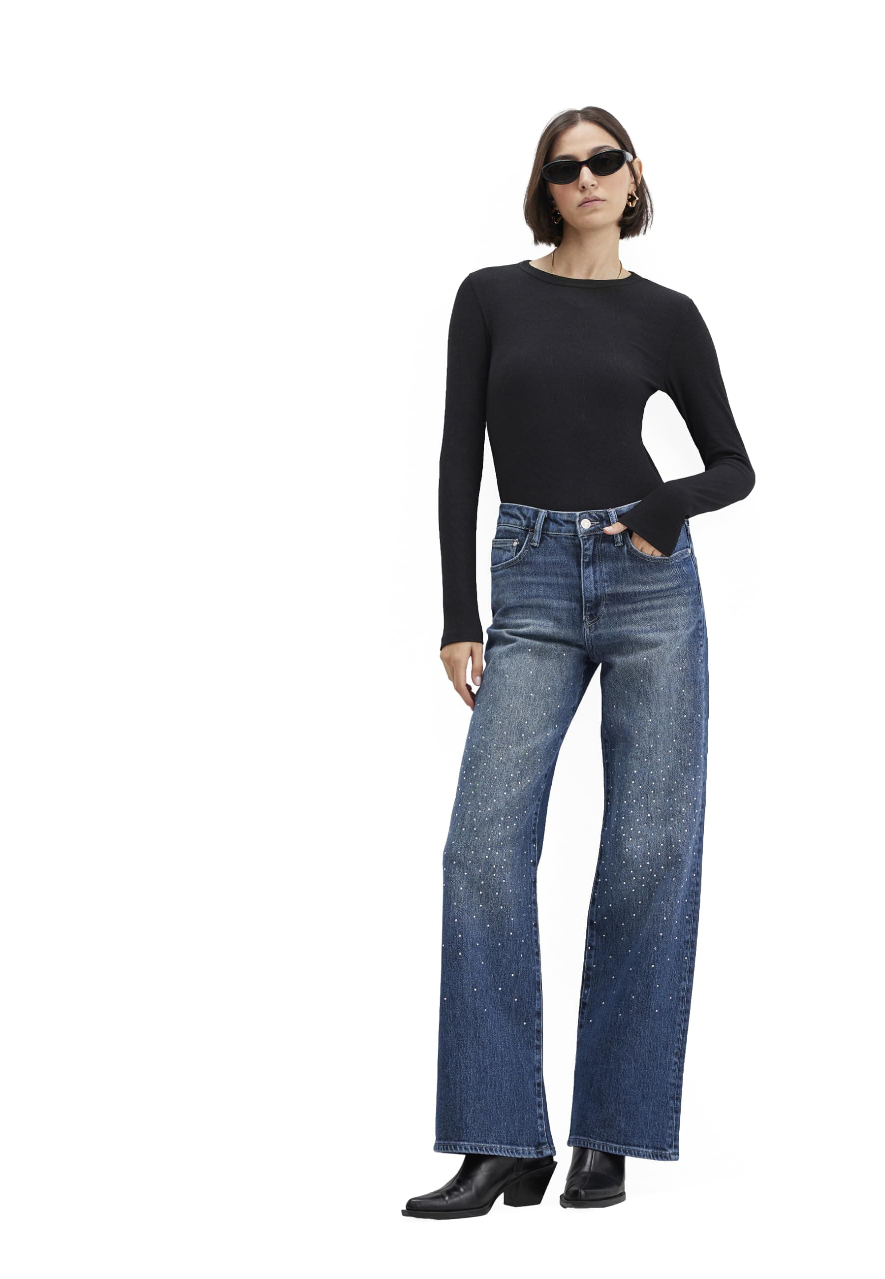 Mavi Mujeres Malibu Jeans, Dark Brushed Denim, 26/34