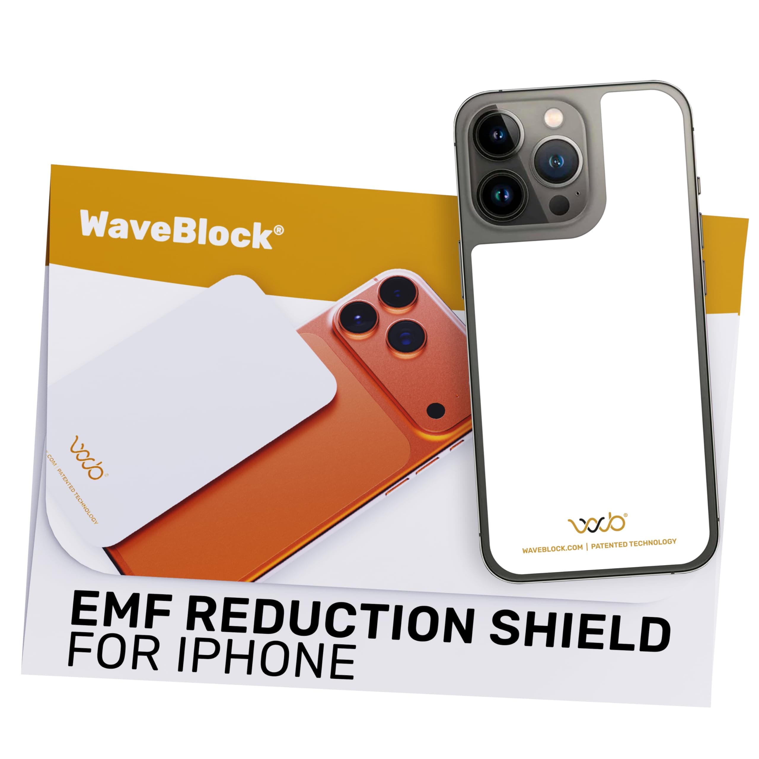 WaveBlock iProtect Protection Sticker for iPhone 13, Harm Blocker for Cell Phone, 5G Shield Reduction, Fits Beneath Case, Tested in FCC Certified Lab