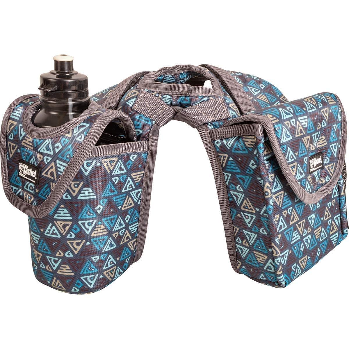 Cashel Company Horn Saddle Bag Bottle and Lunch Holder, Teal Tribal