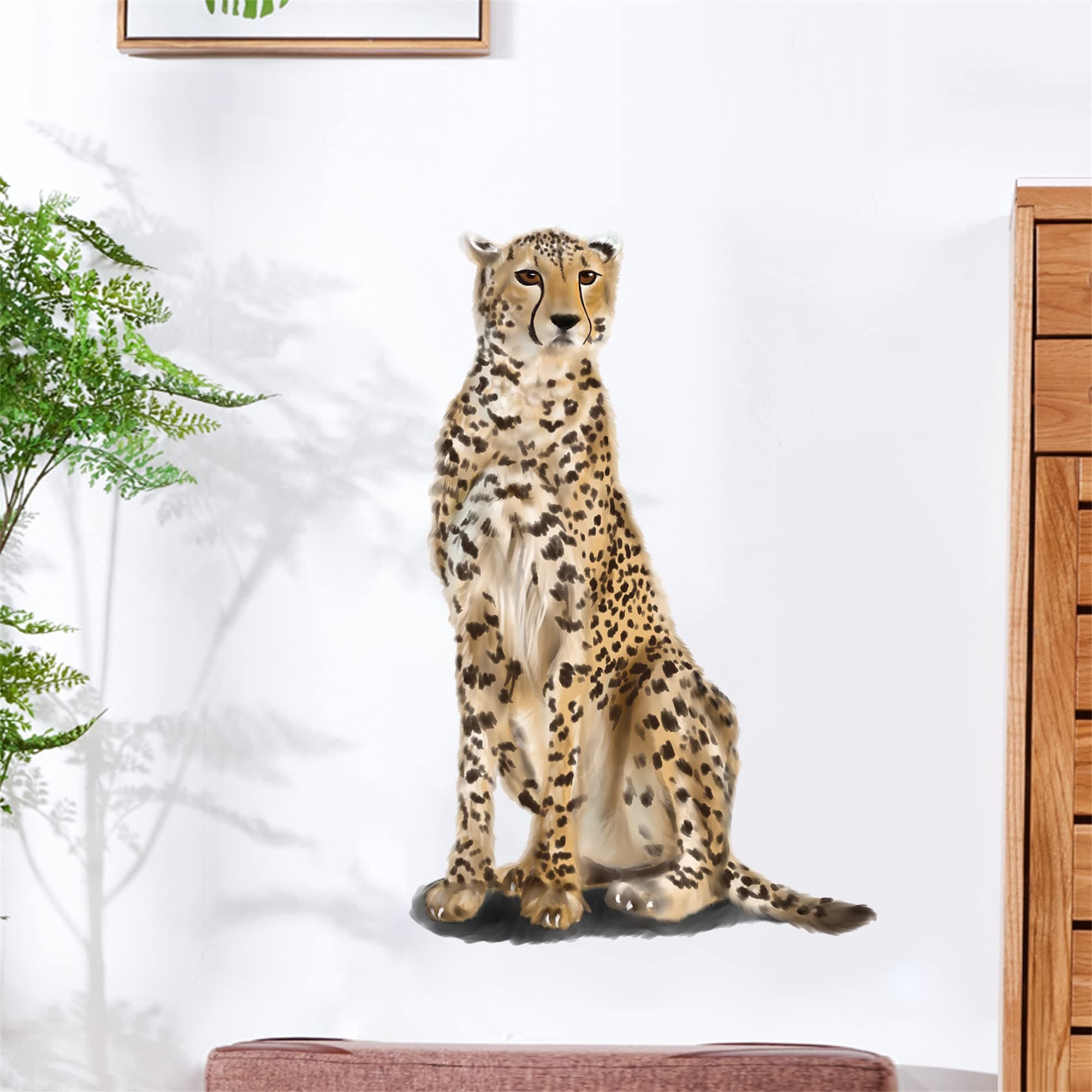 RoyoLam Sitting Cheetah Wall Decal Animal Wall Sticker
