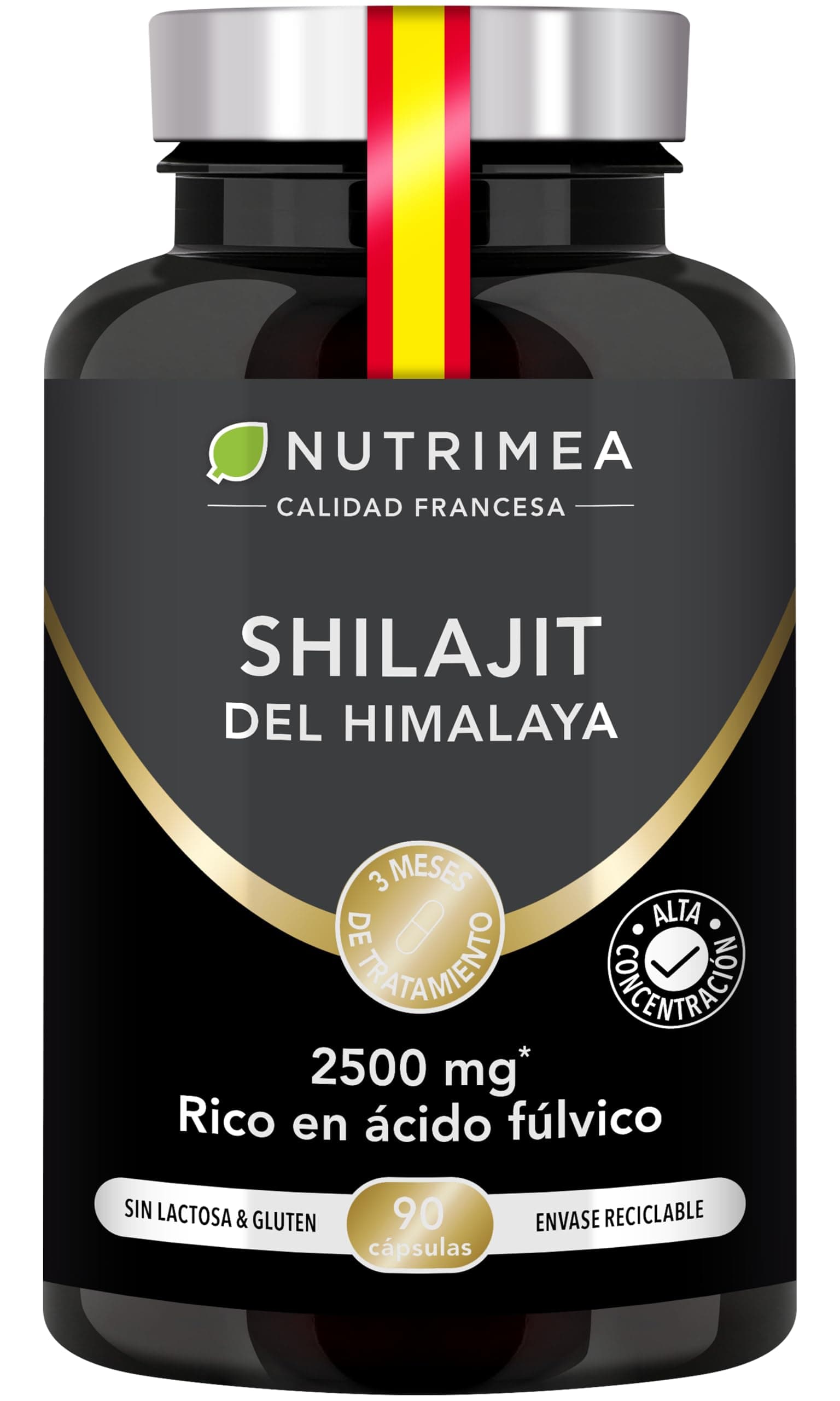 Shilajit Puro | 2500 mg Ácido Fúlvico | 90 Cápsulas Veganas