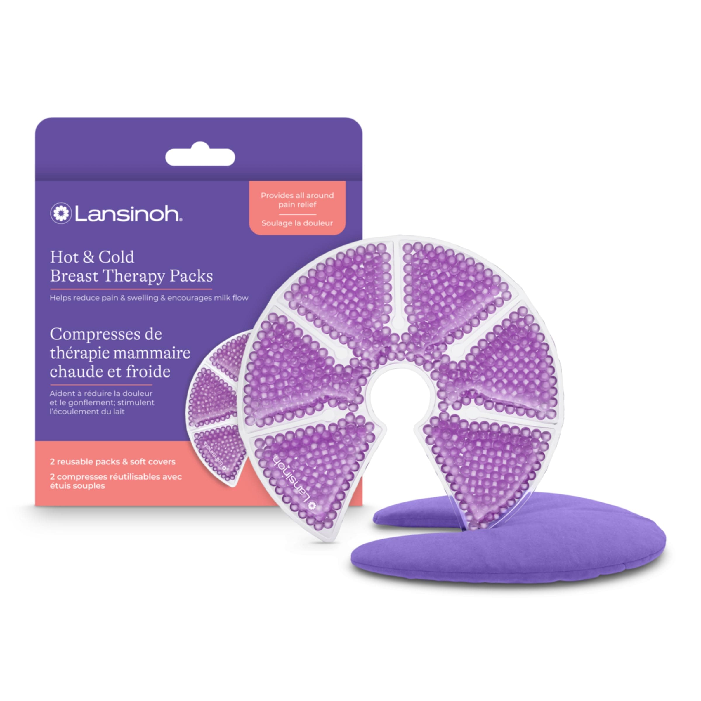 Lansinoh Breast Therapy Packs with Soft Covers, 2 Pack