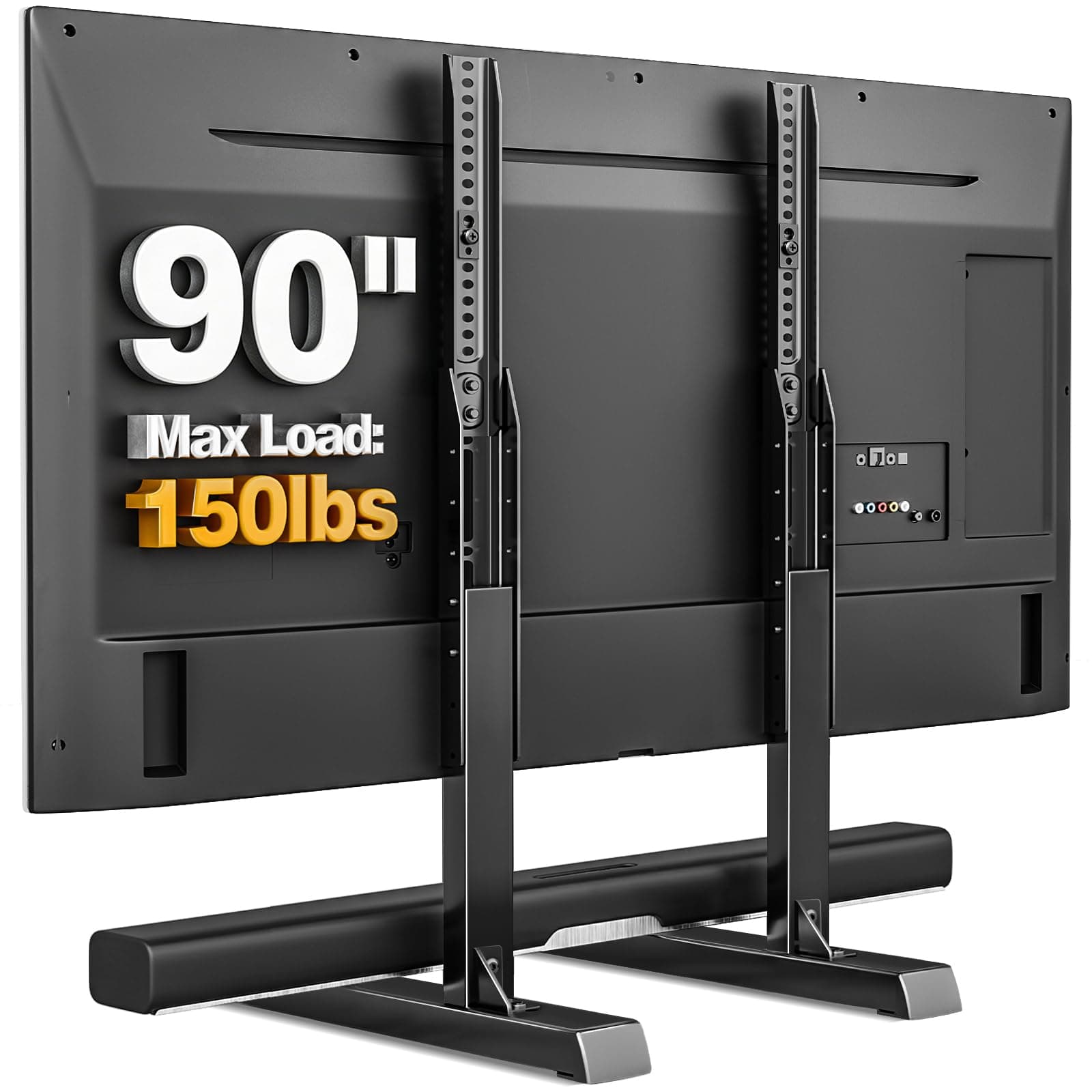 Universal TV Legs, Table Top TV Stand Base with Height Adjustable for Most 37 to 86 Inch TVs, Wobble-Free Replacement with Cable Management, Holds up to 150lbs, Max VESA 800x600mm, Black (Black)