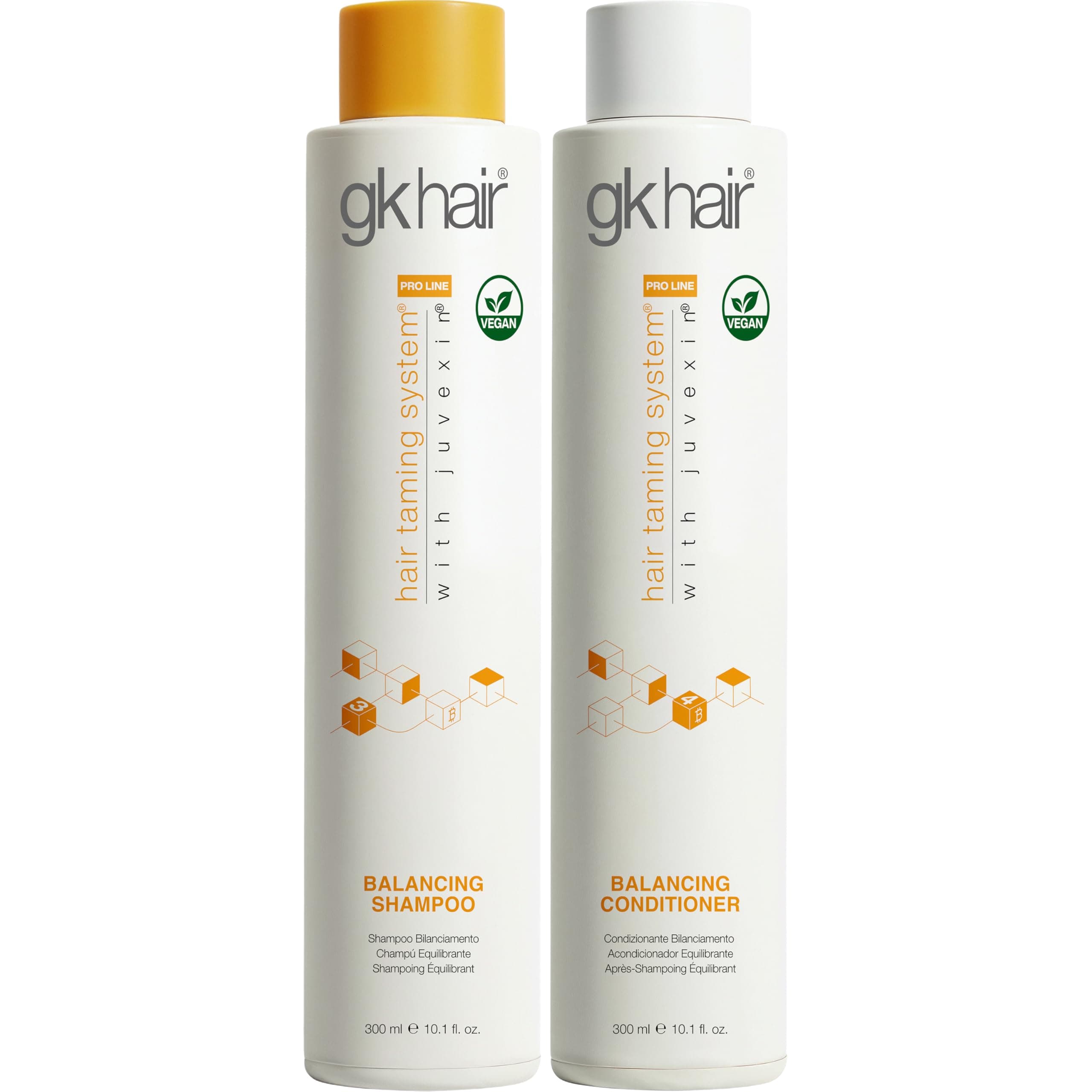 GK Hair Balancing Shampoo and Conditioner Set 300ml Duo– Deep Cleansing for Oily Greasy Normal Hair– Keratin Infused Natural Oil Extracts– Leaves Hair Smooth Shiny & Healthy Daily Use for Men & Women