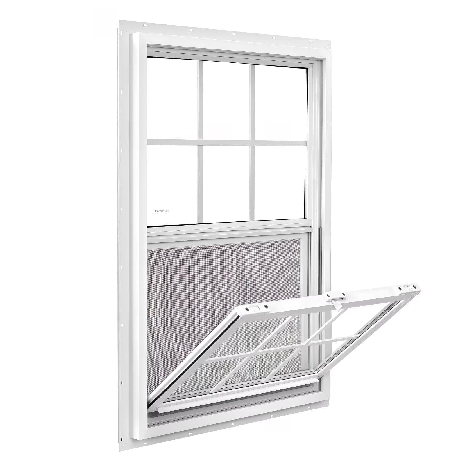 COLORPAPA 36" x 48" Vinyl Single Hung Window, White