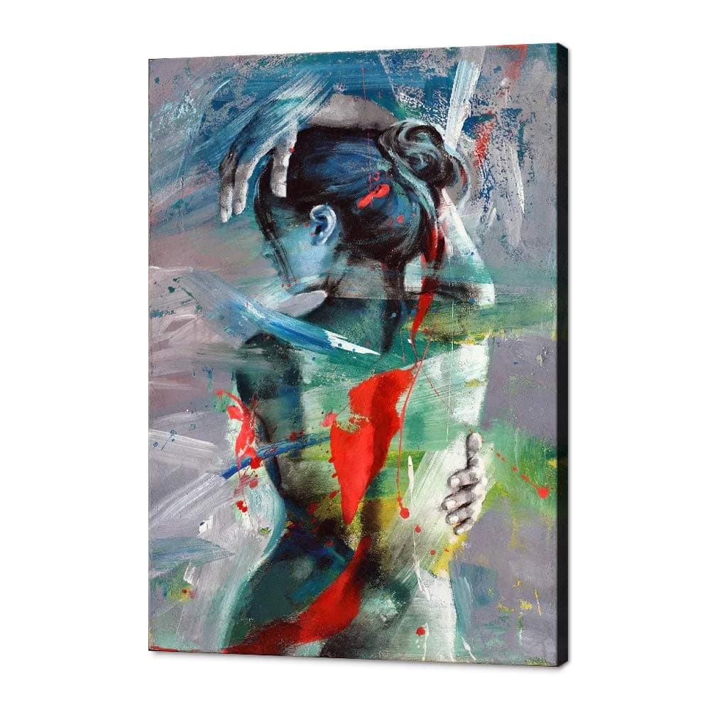 MAMAGO Abstract Woman Wall Decor Colorful Sexy Woman Canvas Prints Painting for Bedroom Bathroom Hotel Modern Framed Wall Art Ready to Hang - 18 x 24 inch
