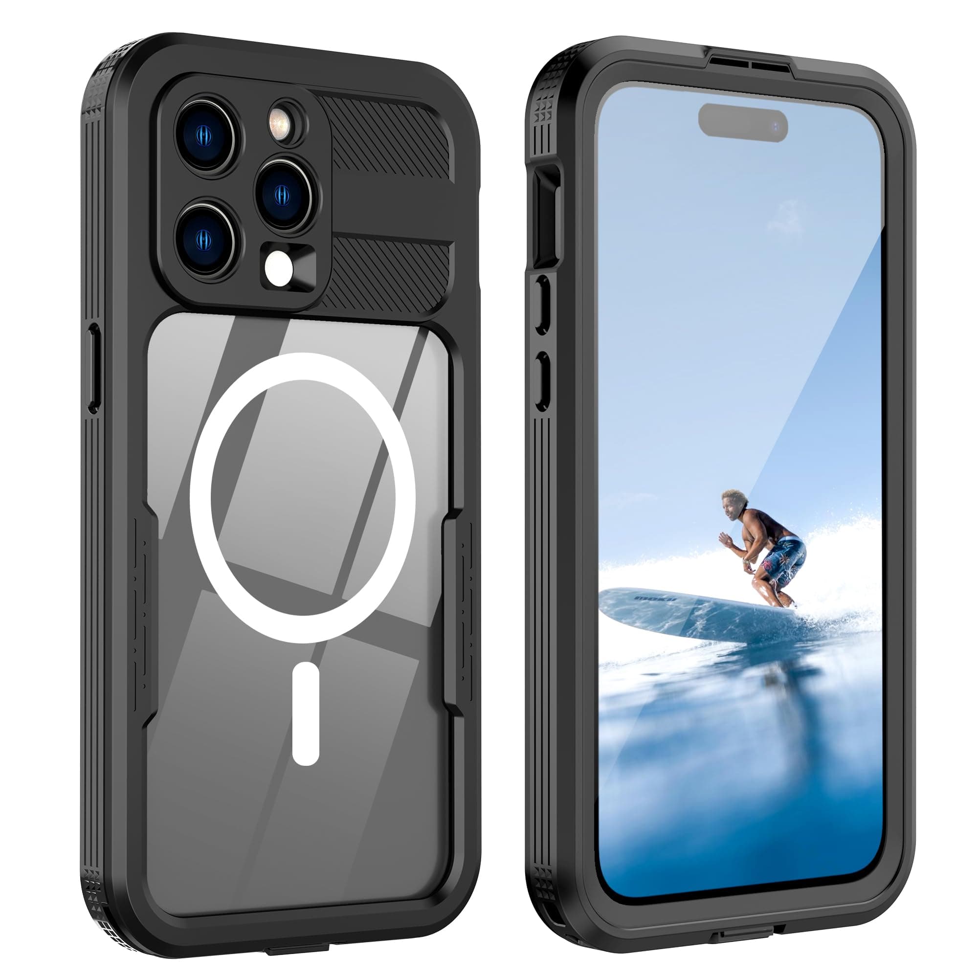 Nowvnvuy for iPhone 15 Pro Waterproof Case, Built-in Screen Protector