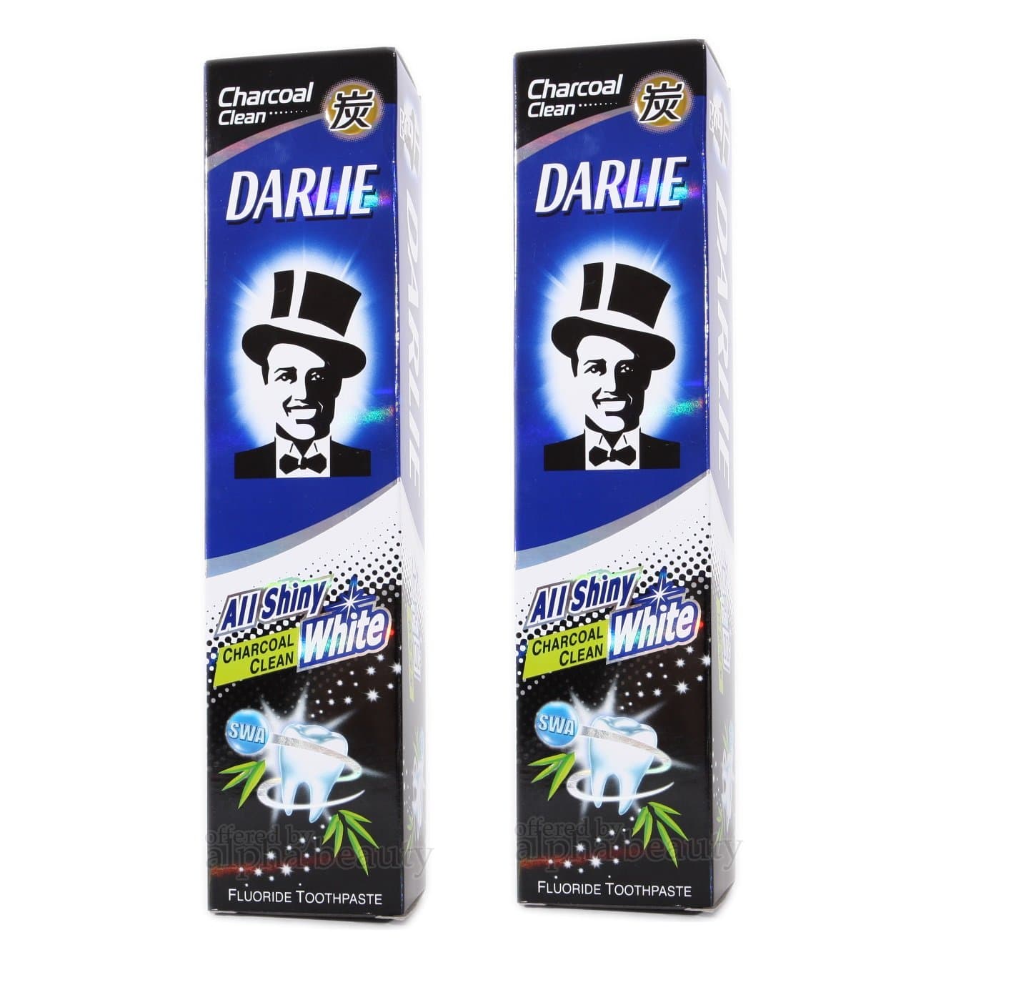 2 packs of Darlie Charcoal All Shiny Whitening Toothpaste