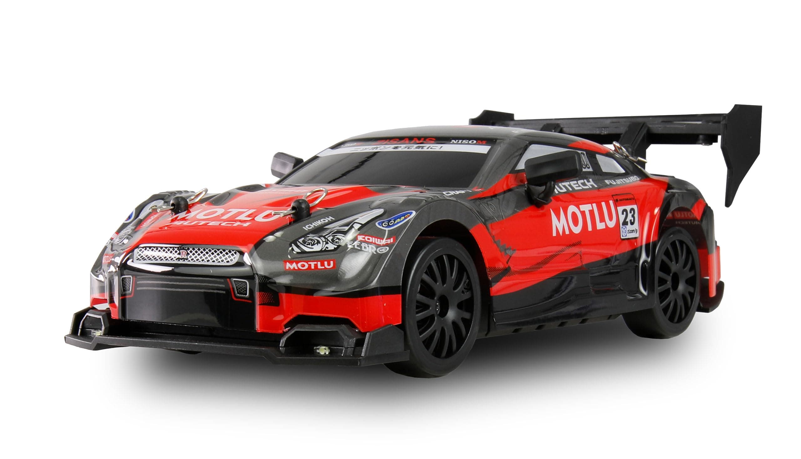 Amewi Drift Racing Car – Remote Control Car with Underground Lighting, 20 km/h 4WD 1:24 RTR Red/Black, Includes Remote Control, Battery, Charging Cable, Accessories