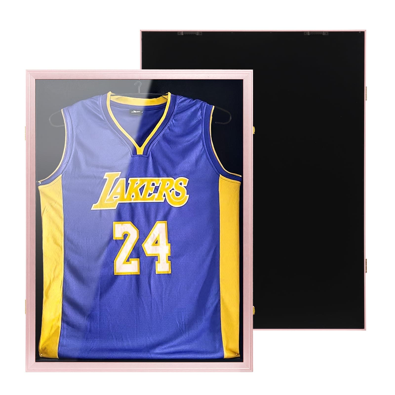 Jersey Frame Display Case, 31.5"x23.5" Shadow Box Display Case Large Jersey Case Acrylic w/ UV Protection for Sports Jerseys Football Baseball Soccer Hockey Basketball Shirt Uniform (Pink)