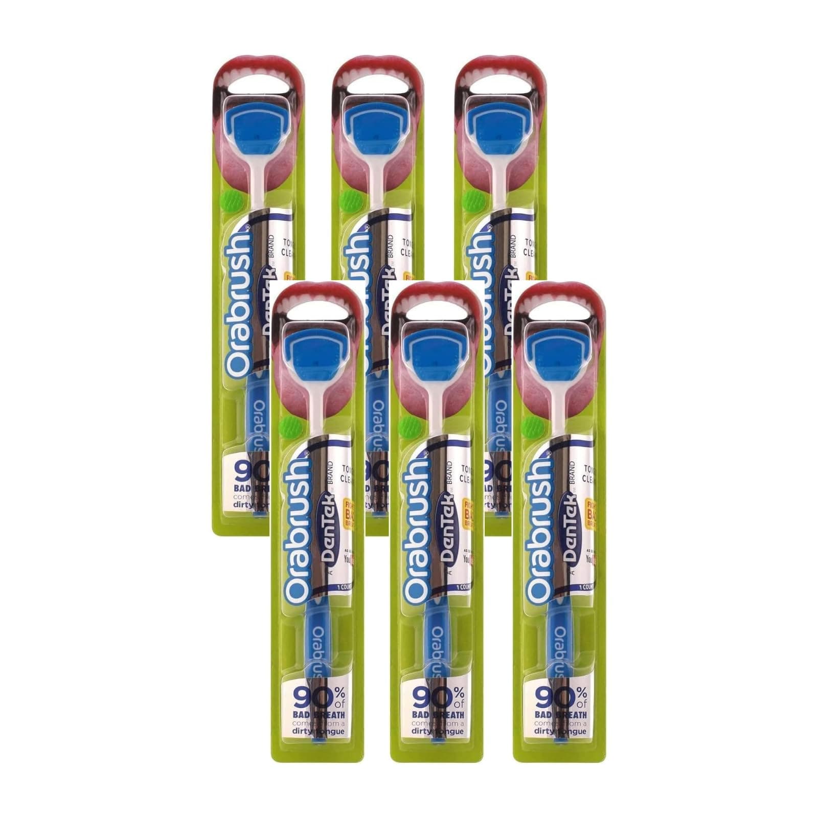 Dentek Orabrush Tongue Cleaner (Pack of 6) Colors May Vary