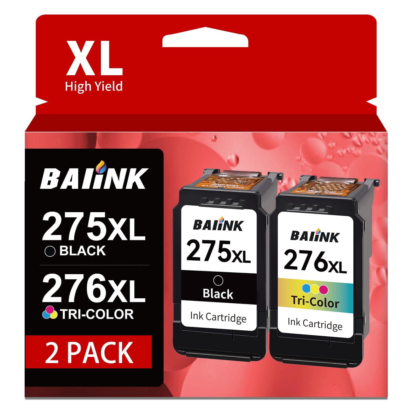 BAIINK Compatible 275XL 276XL Ink Cartridge Replacement for Canon 275 and 276 Ink Cartridges PG-275XL CL-276XL Compatible with PIXMA TR4720 TS3522 TR4700 TS3700 TS3722 TS3500 TS3520 TS3720 TR4722