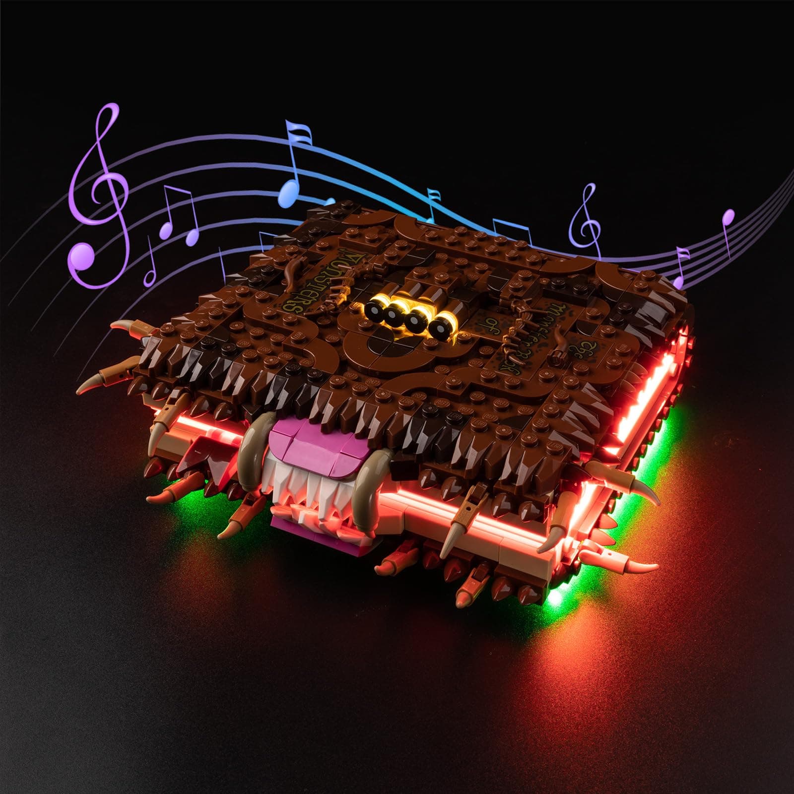 NiteMode LED Light Kit Compatible with Leg0 76449, Upgraded Harry Potter Chomping Monster Book Models Set Lighting Accessories,No Model(Sound Version)
