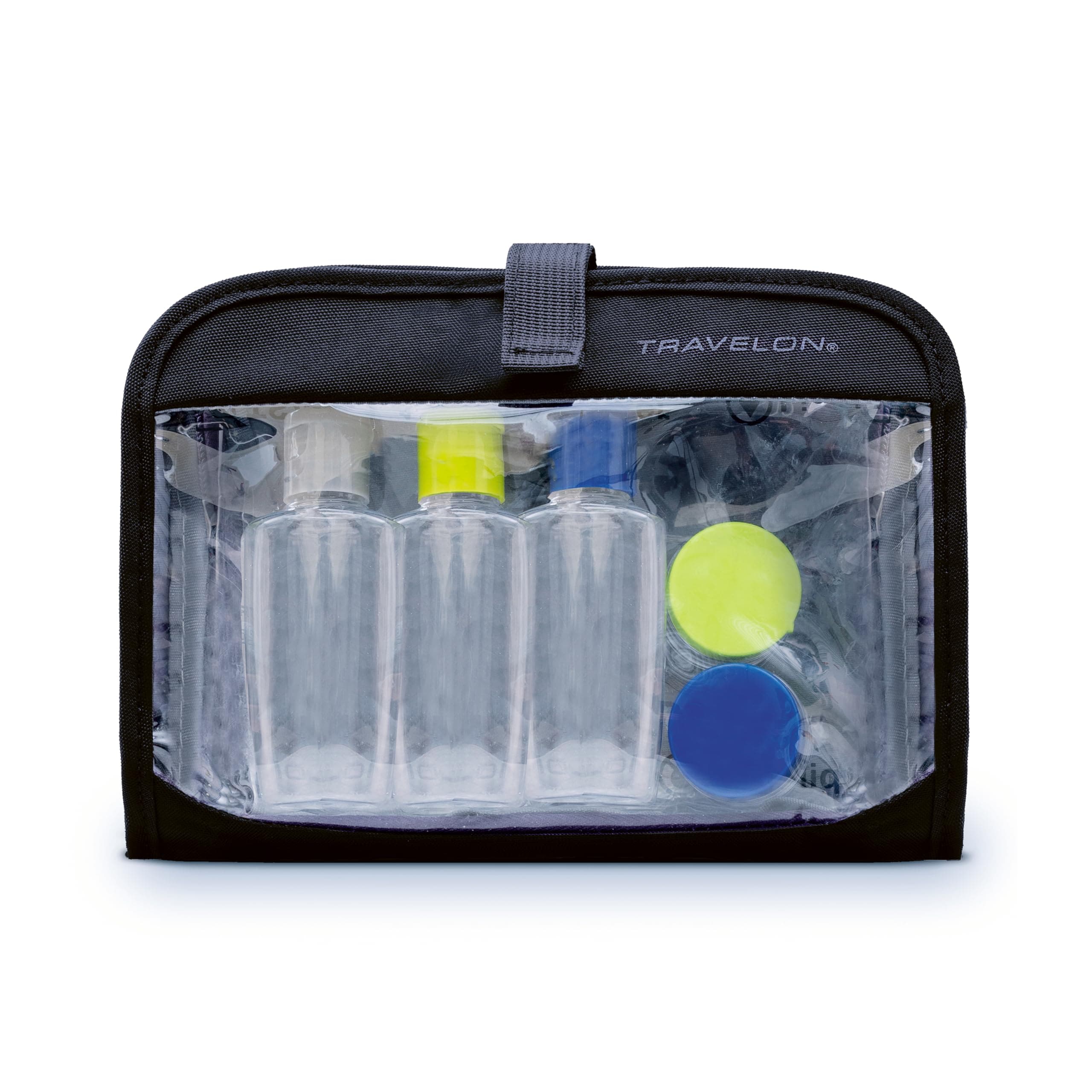 Travelon Wet Dry 1 Quart Bag with Plastic Bottles, One Size, Black