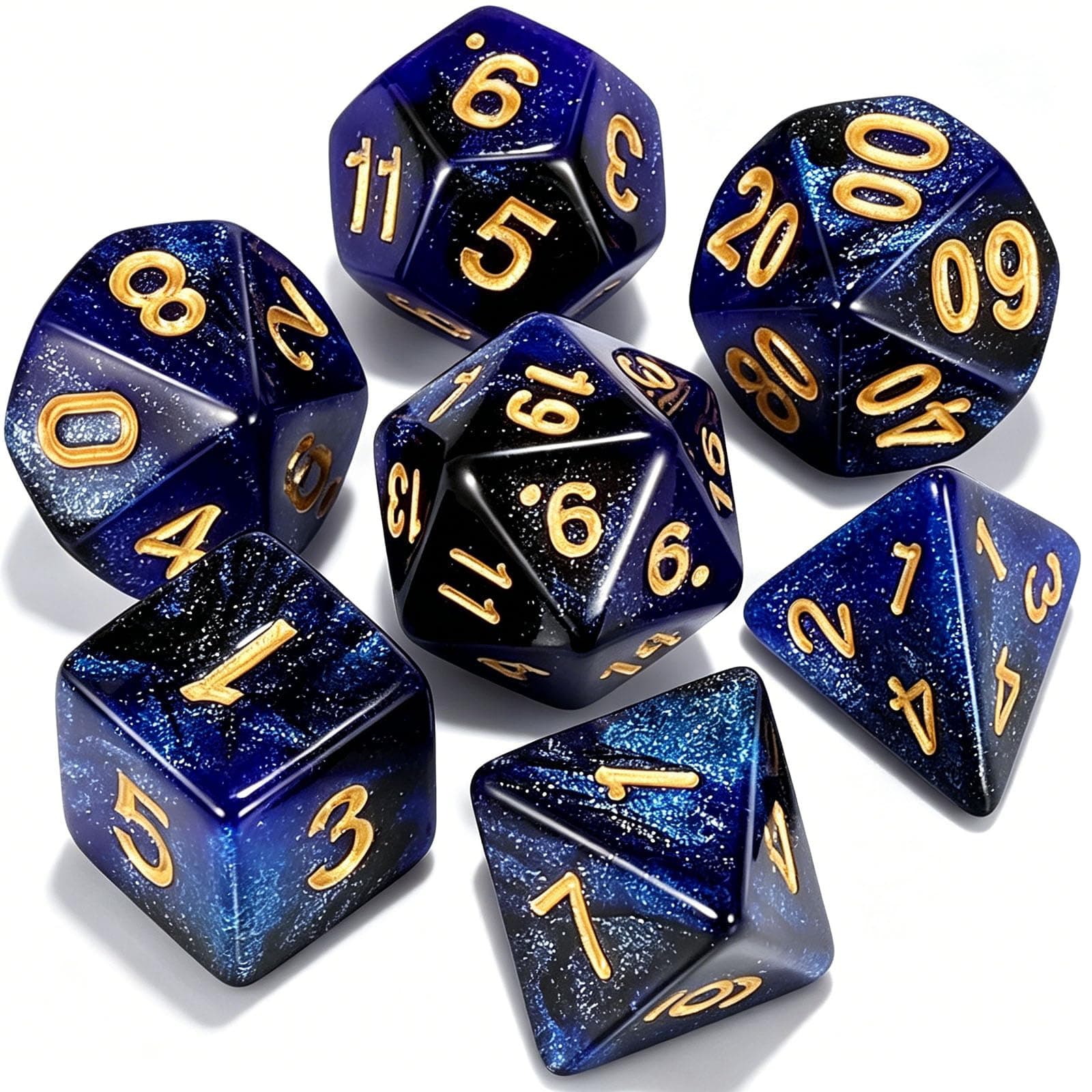 CiaraQ 7pcs Polyhedral Dice Set for Dungeon and Dragons MTG Table Games