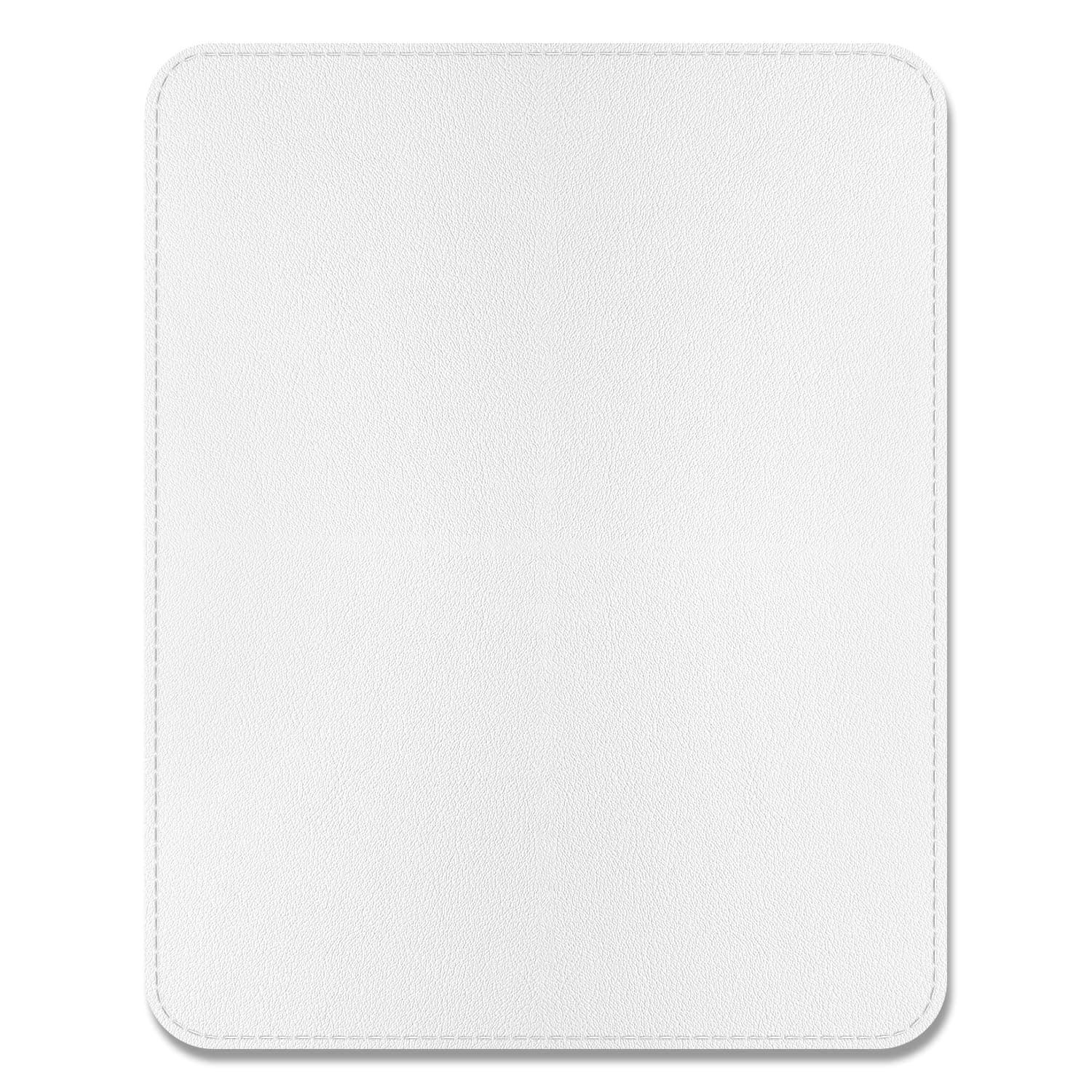 Hsxnam Leather Mouse Pad, Office Mouse Mat Non-Slip Rubber Base Stitched Edge Washable Waterproof Rectangular Mousepad for Office Gaming PC Laptop, 25 x 20cm, White