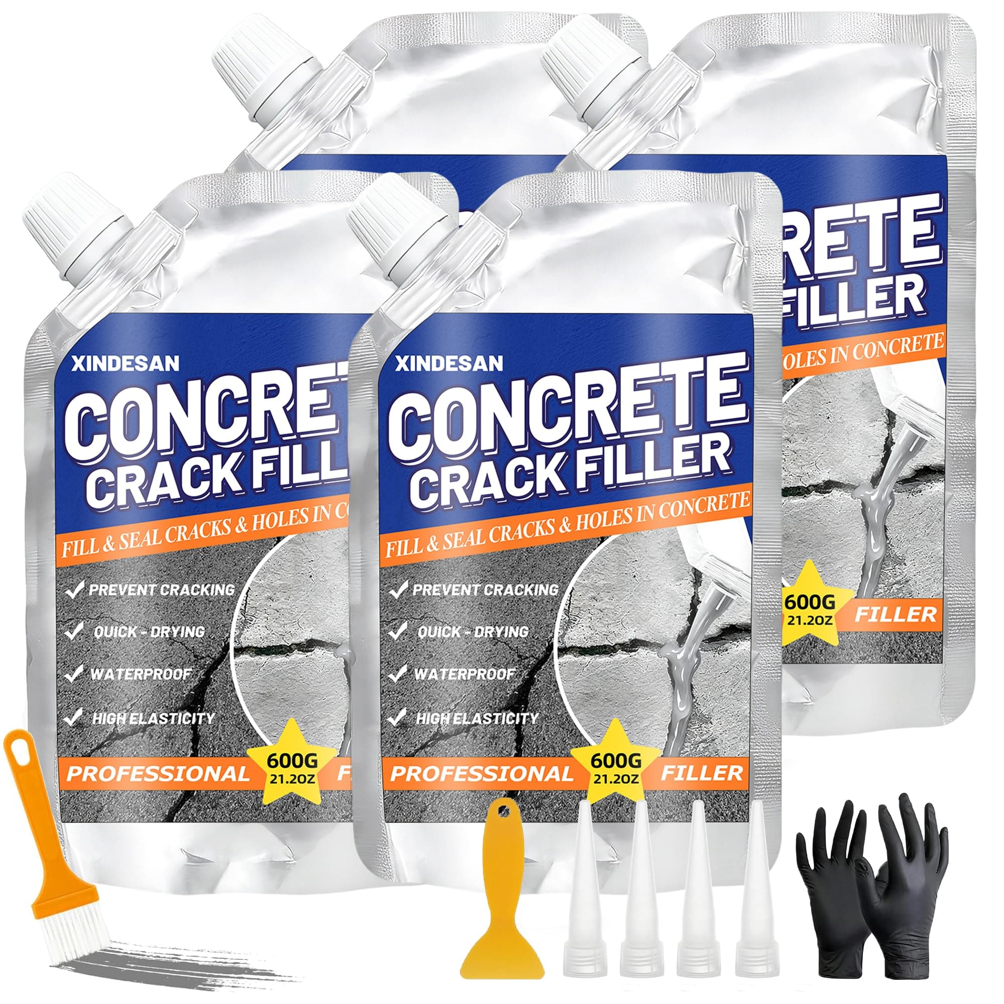 Concrete Crack Filler, 5.3LB Self-Leveling Cement Crack Repair