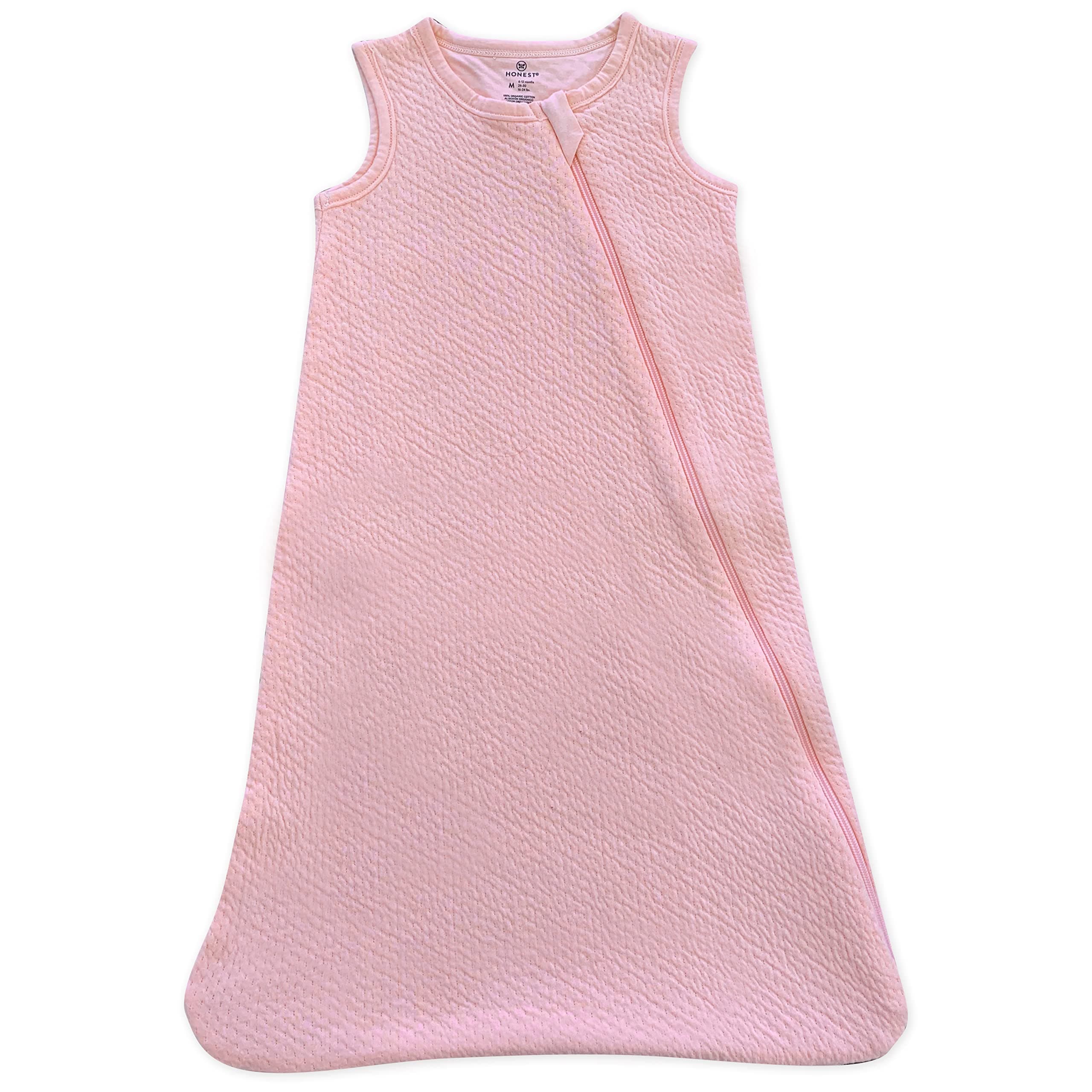 HonestBaby Organic Cotton Matelasse Wearable Blanket, Pink, Medium